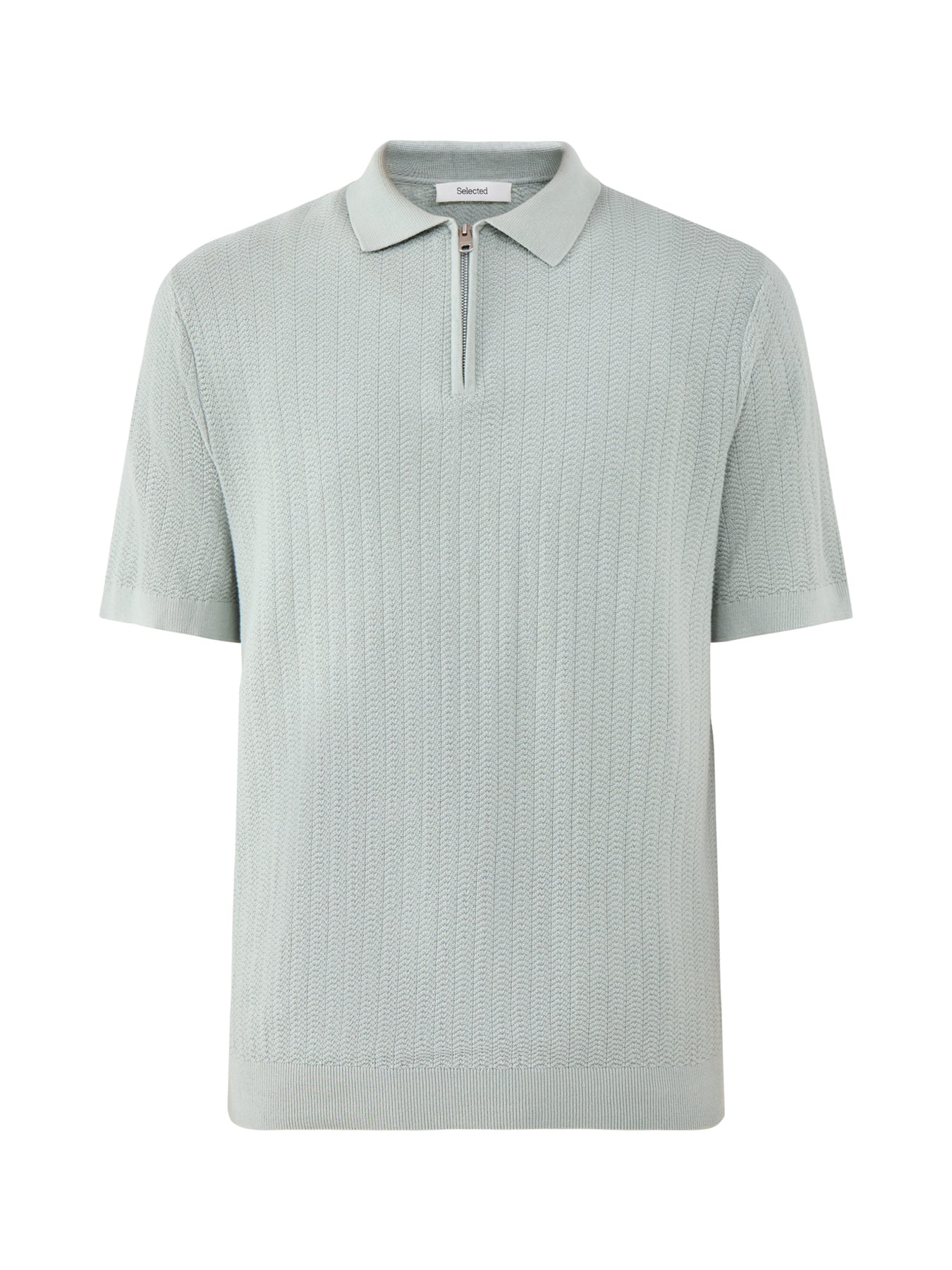Slhcran Ss Knit Structure Zip Polo Noos