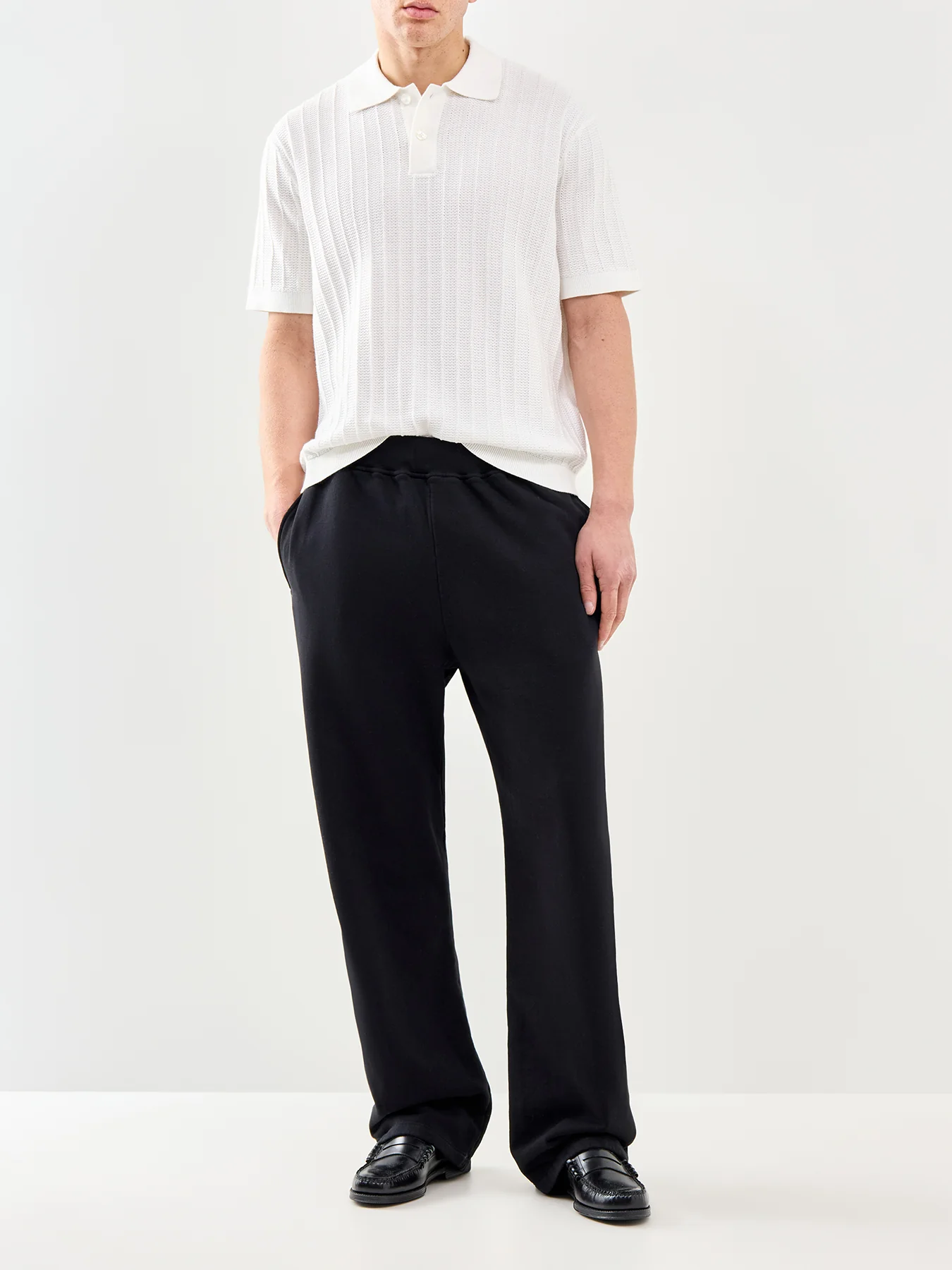 Knit Polo Shirt Cream - Image 2