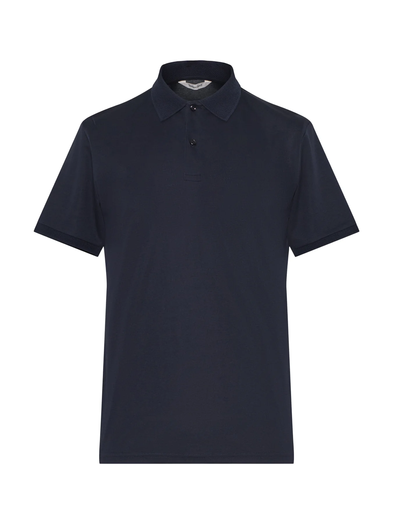 Slhfave Button Short Sleeve Polo Blue