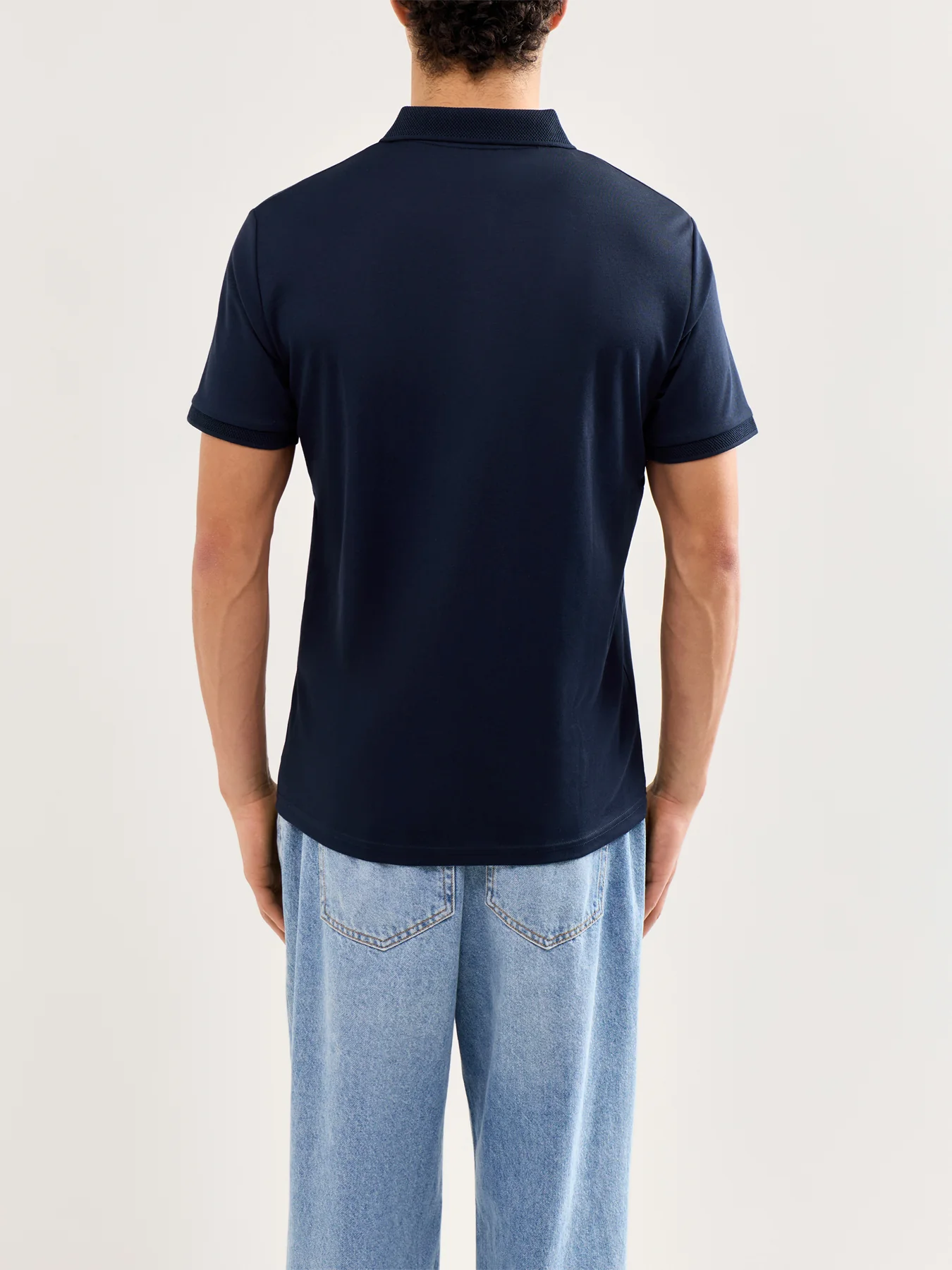 Slhfave Button Short Sleeve Polo Blue - Image 5