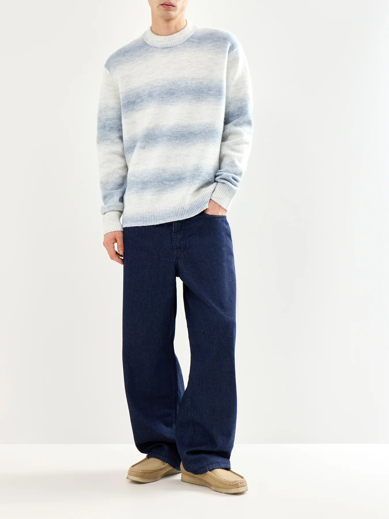 Space Dyed Crew Neck Knit Blue - Image 2