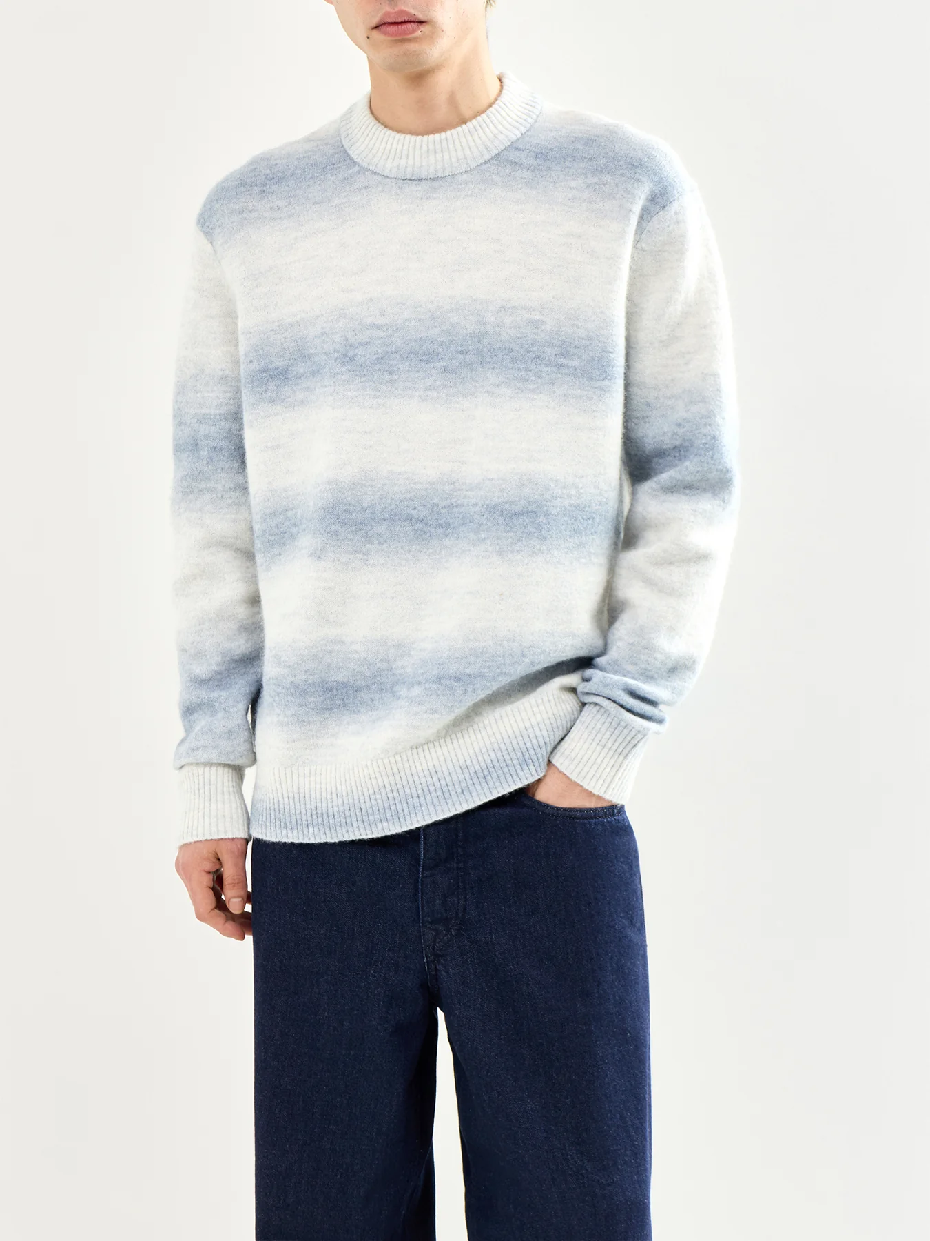 Space Dyed Crew Neck Knit Blue - Image 4
