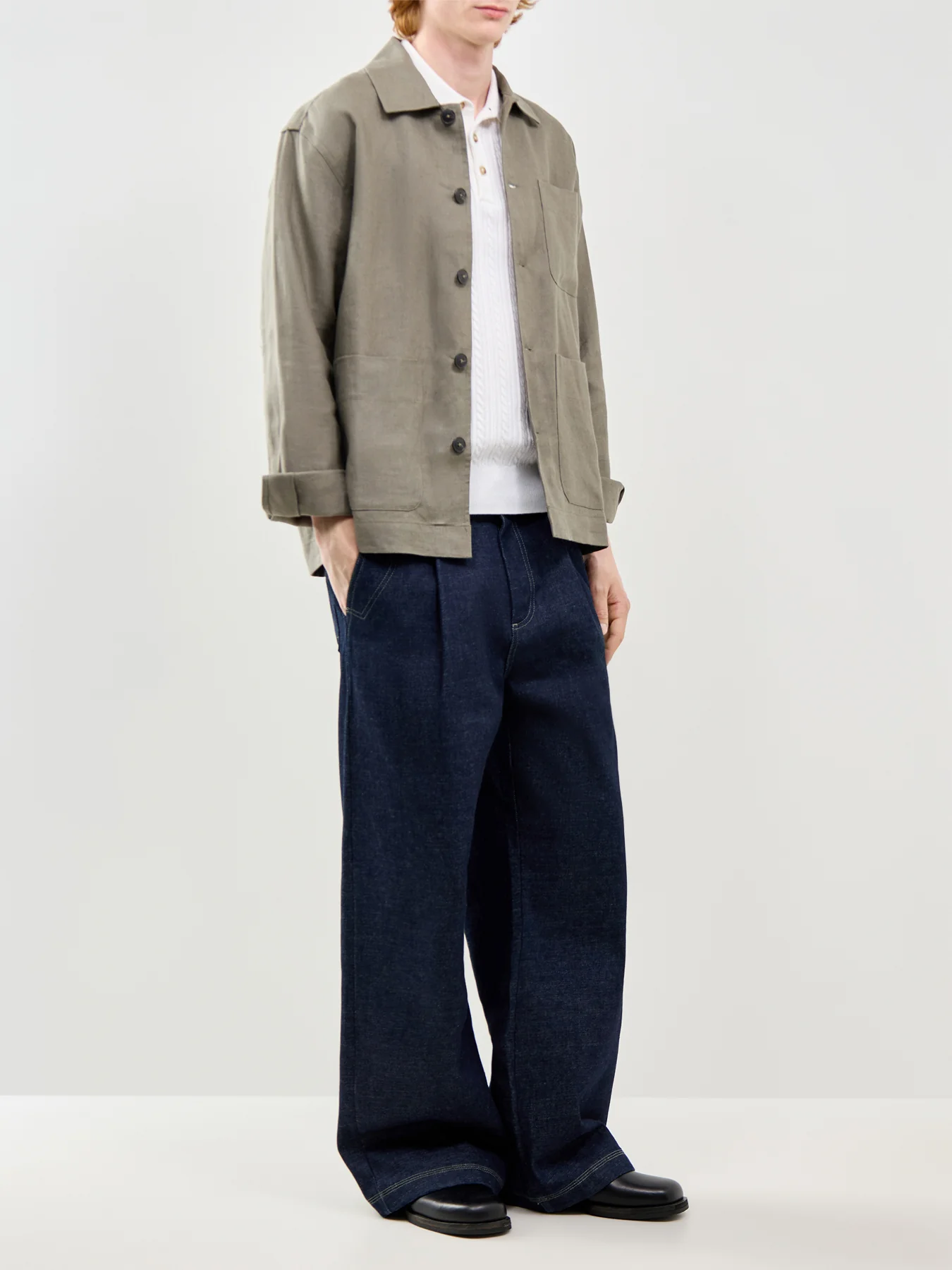 Slhregbaird Linen Overshirt Resort Olive - Image 2