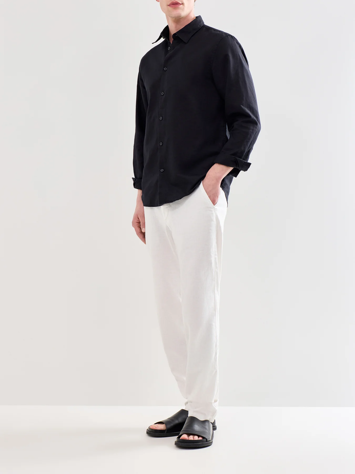 Clay Linen Blend Shirt Black - Image 2
