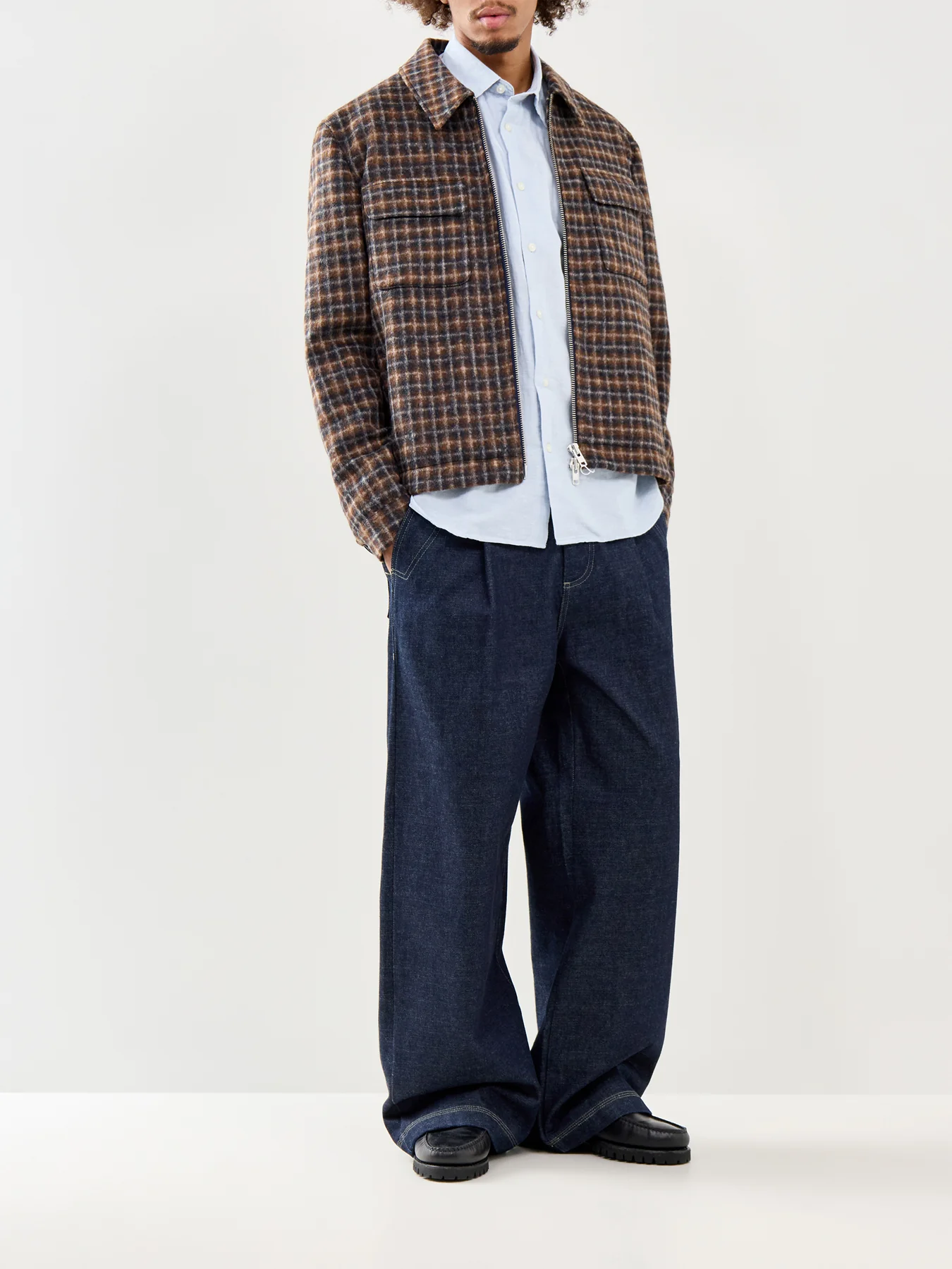 Linen-Blend Long Sleeve Shirt Blue - Image 2