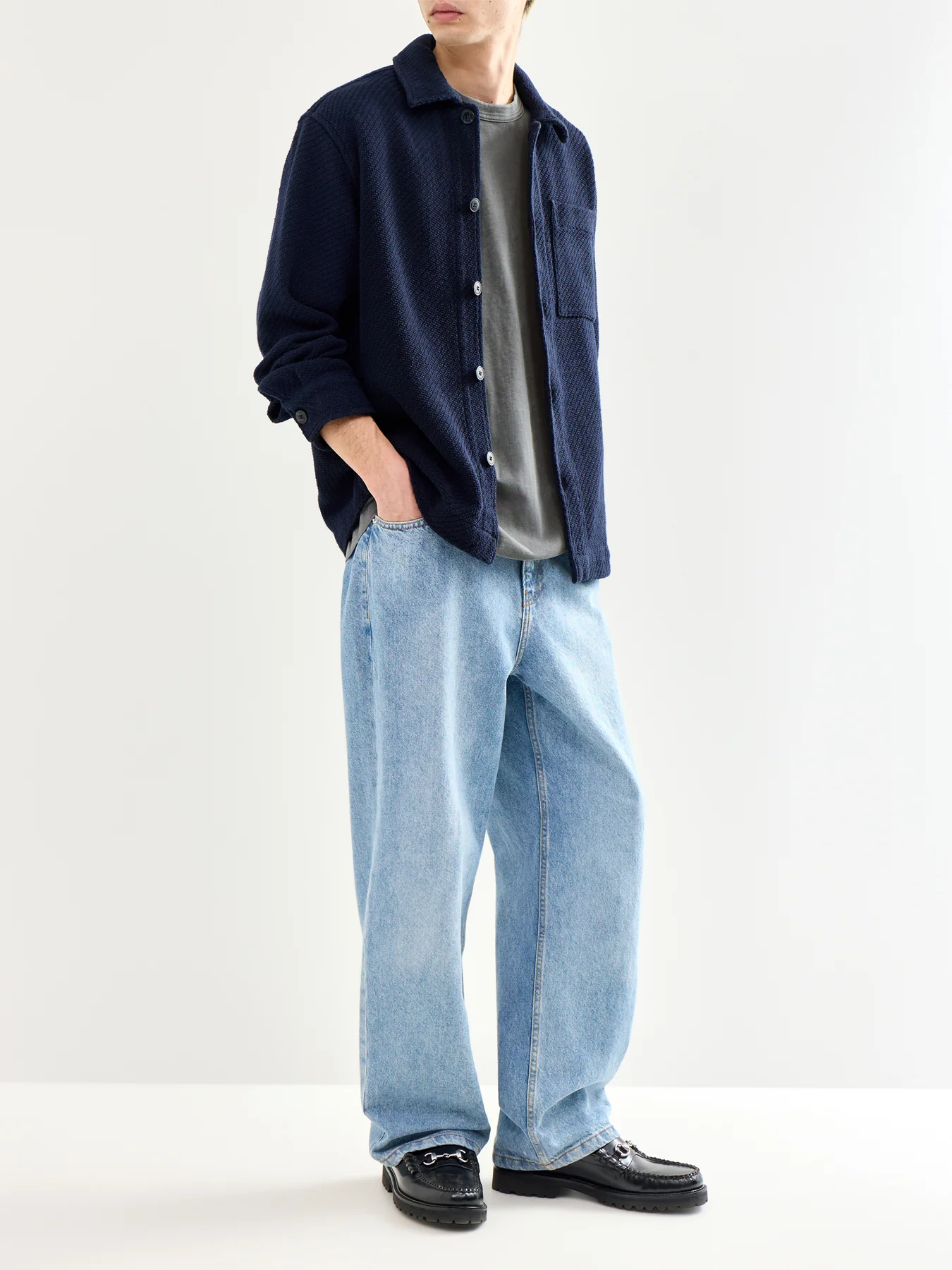 Structured Overshirt Navy - Image 2