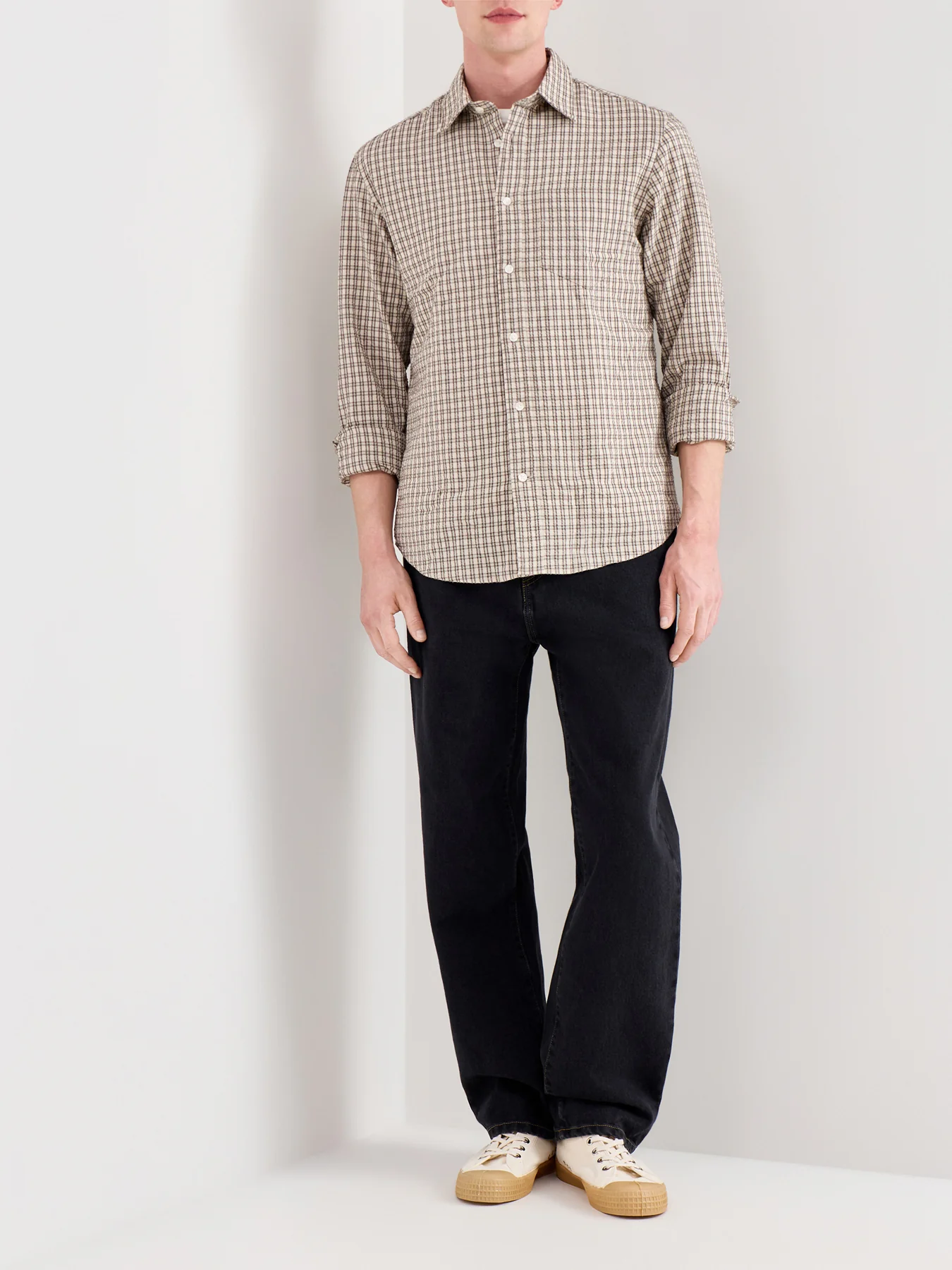 Freddie Seersucker Check Shirt Check - Image 2