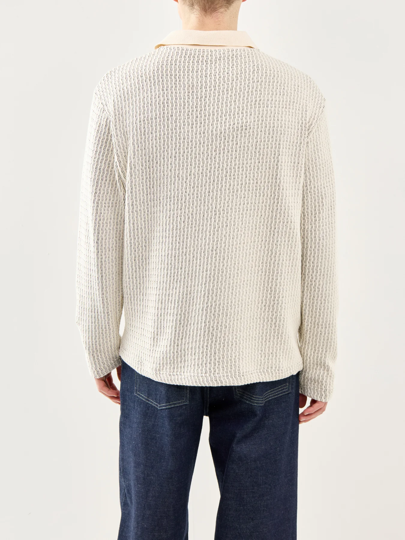 Relaxed Sweat Polo Shirt Cream - Image 5