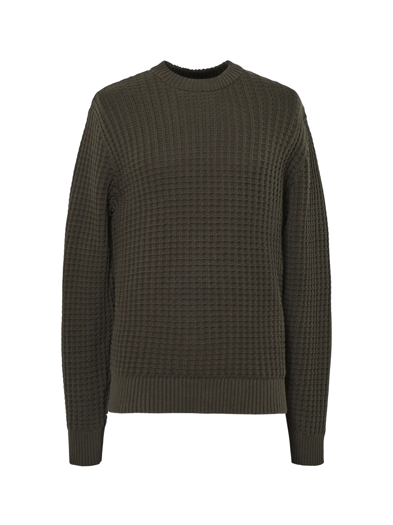 Knit Structure Crew Neck Green