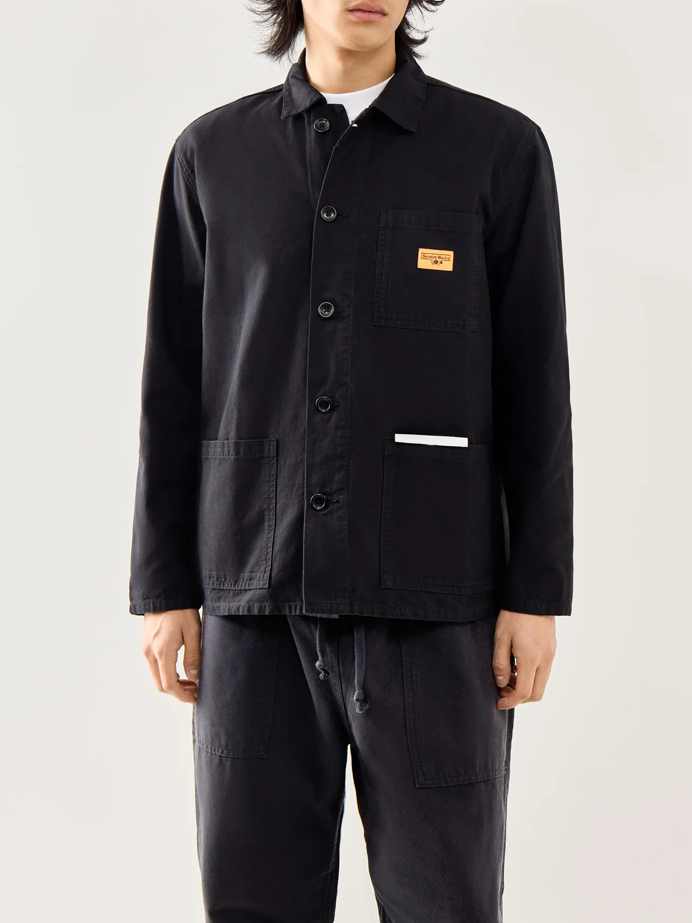 Canvas Chore Shirt Black - Image 4
