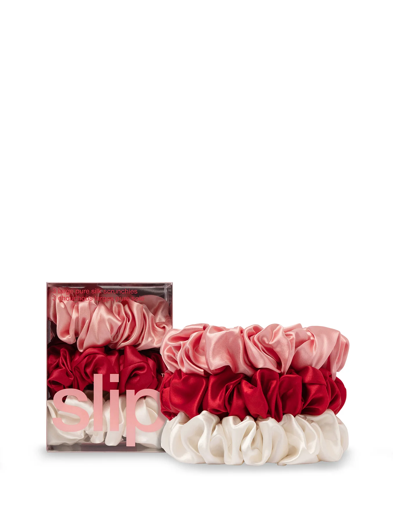 Pure Silk Large Scrunchies Rosy
