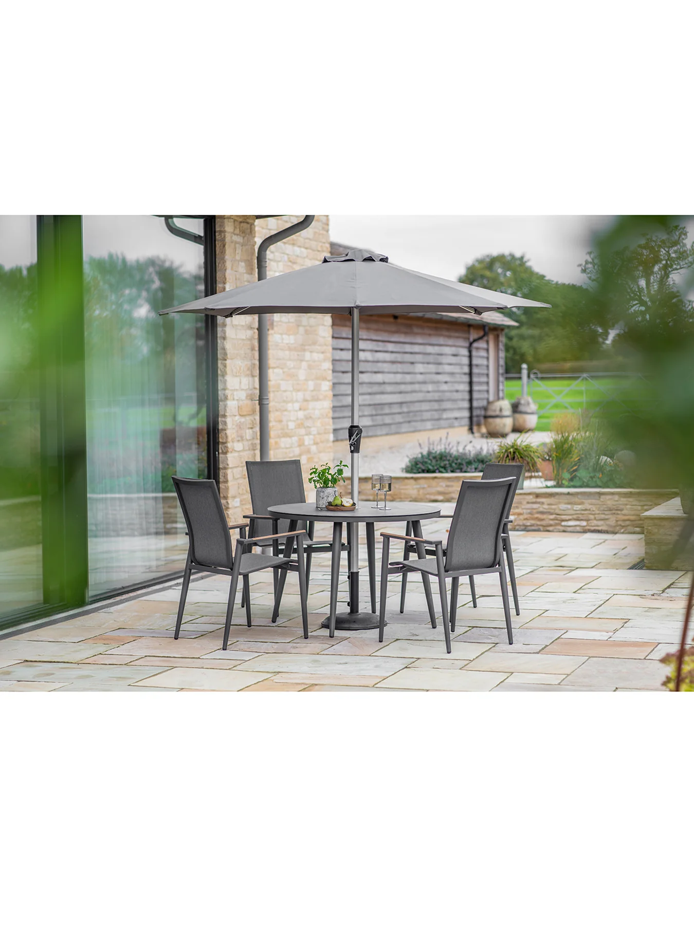 Sofia 4 Seat Garden Dining Set Anthracite - Image 2