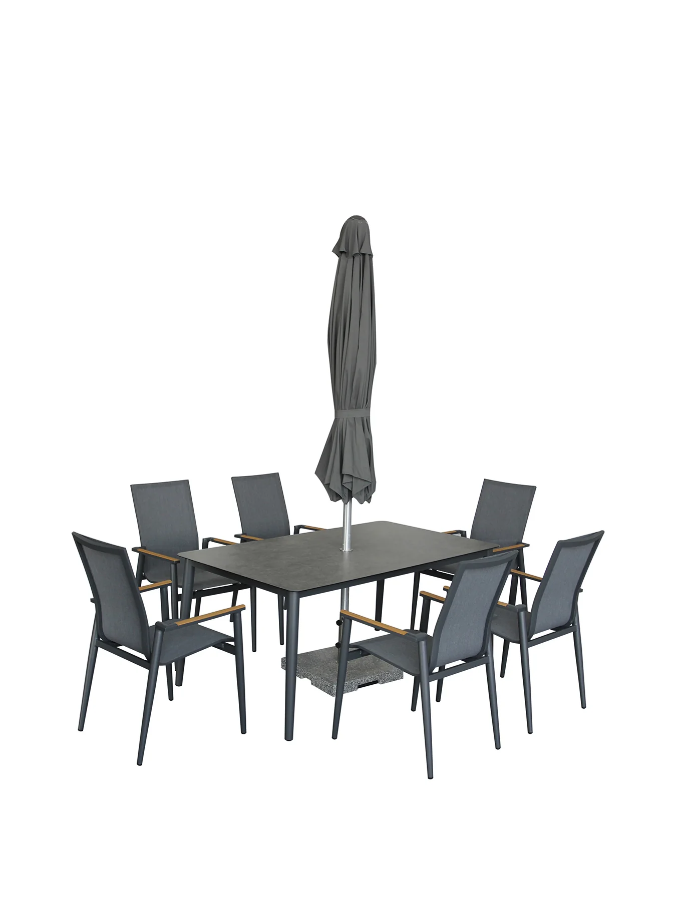 Sofia 6 Seat Garden Dining Set Anthracite - Image 7