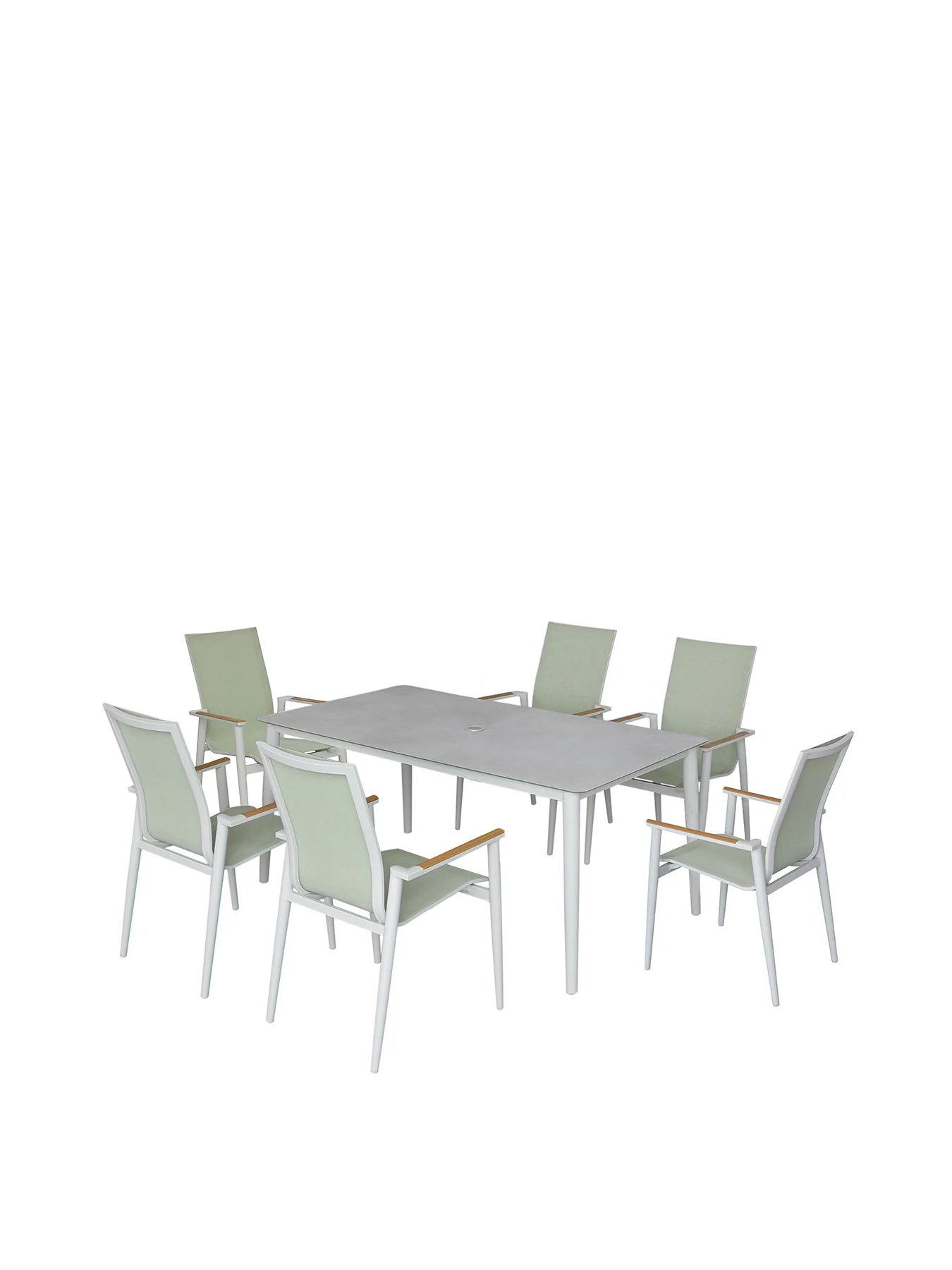 Sofia 6-Seater Garden Dining Set Green - Image 7