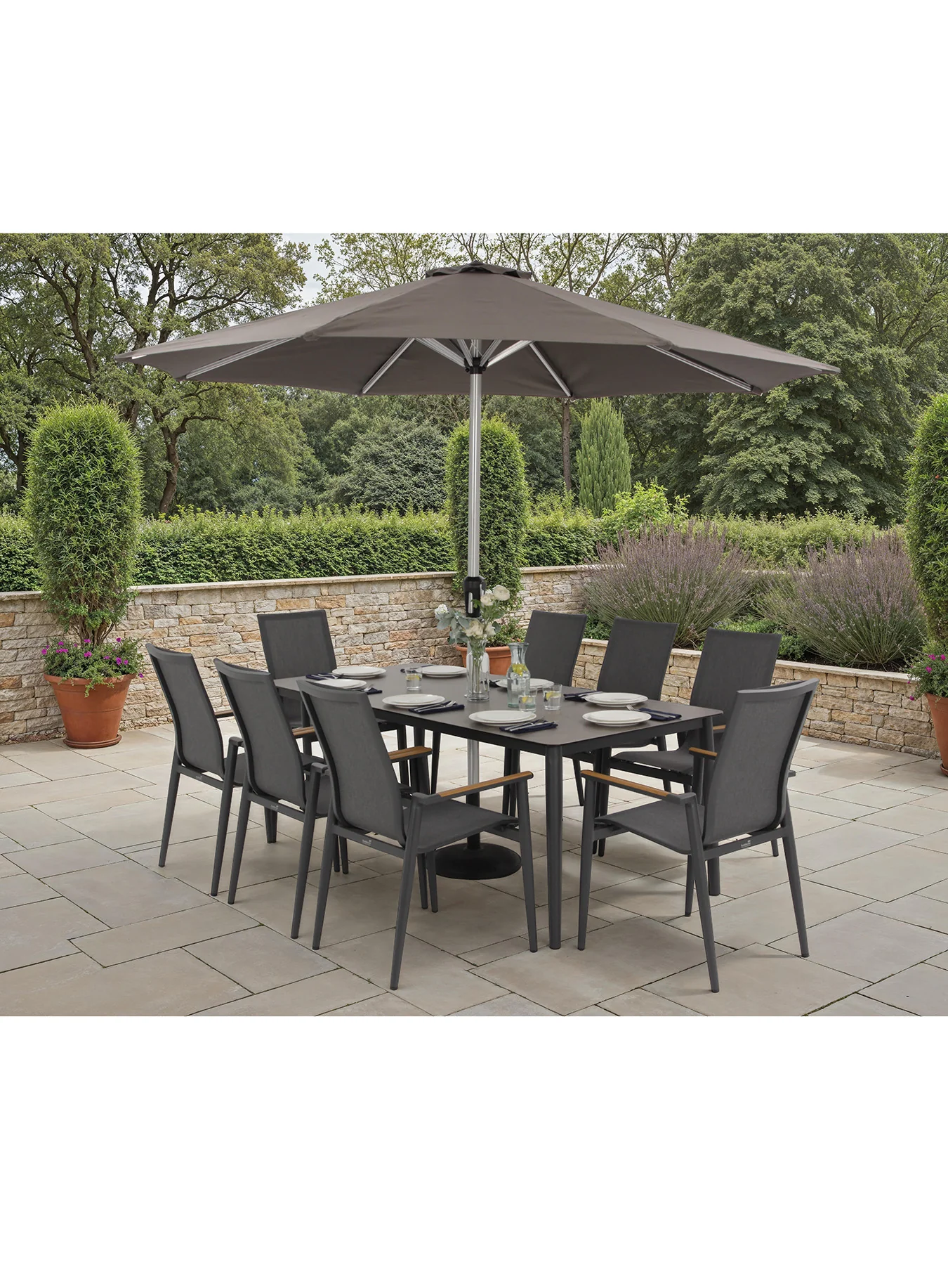 Sofia 8 Seat Garden Dining Set Anthracite - Image 2
