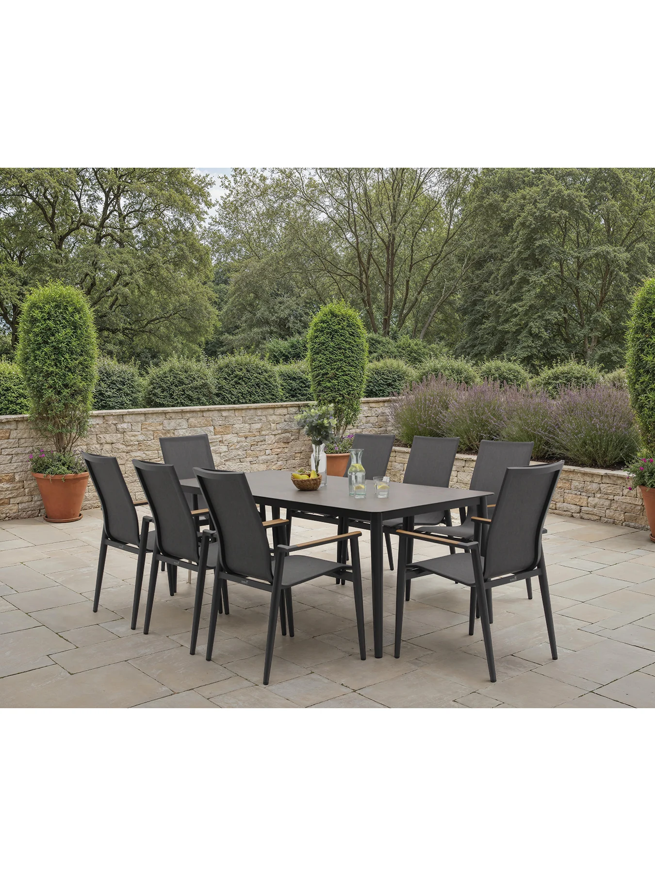 Sofia 8 Seat Garden Dining Set Anthracite - Image 5