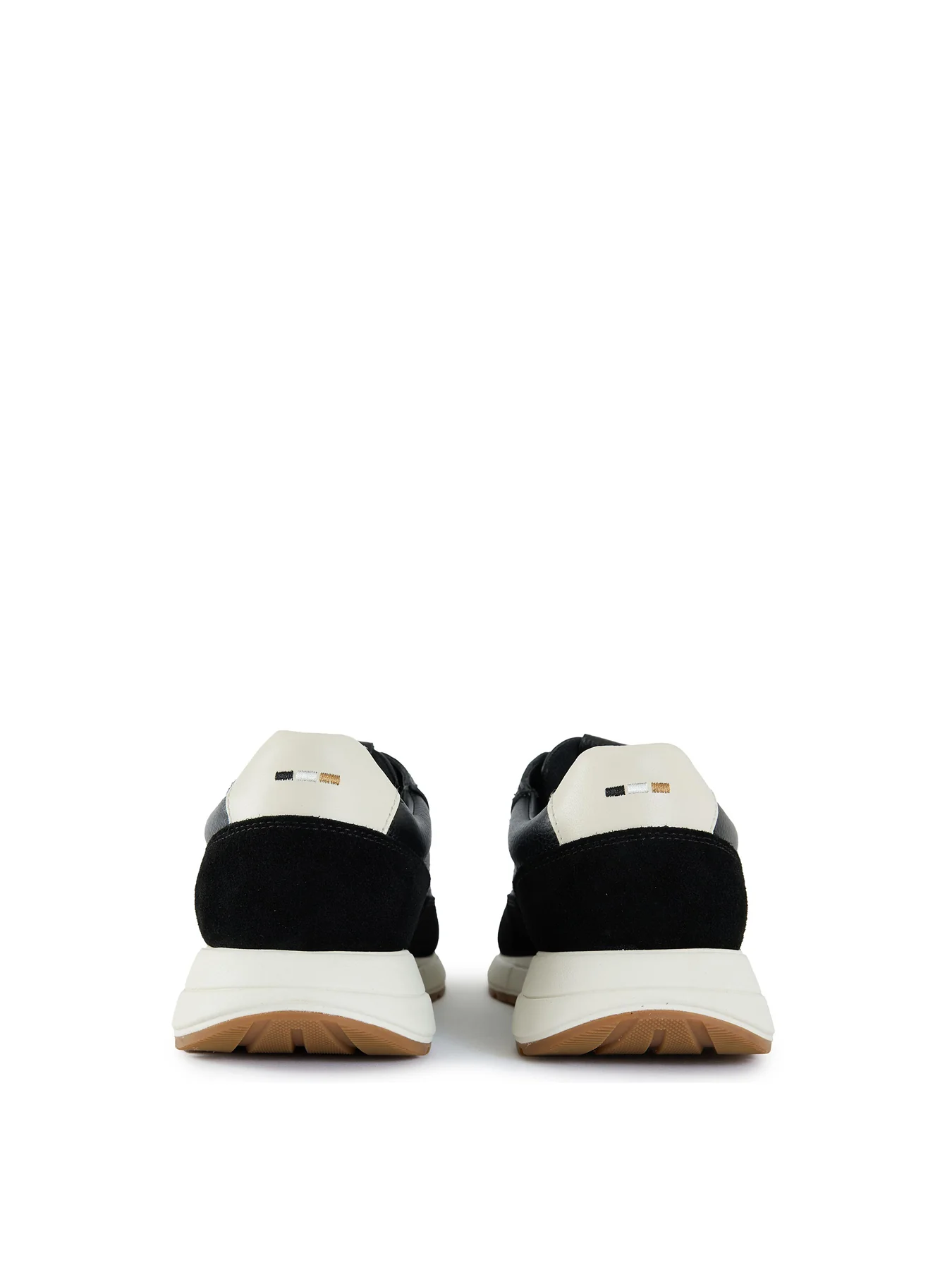 Mens BOSS Vinston Leather Trainers Black - Image 3