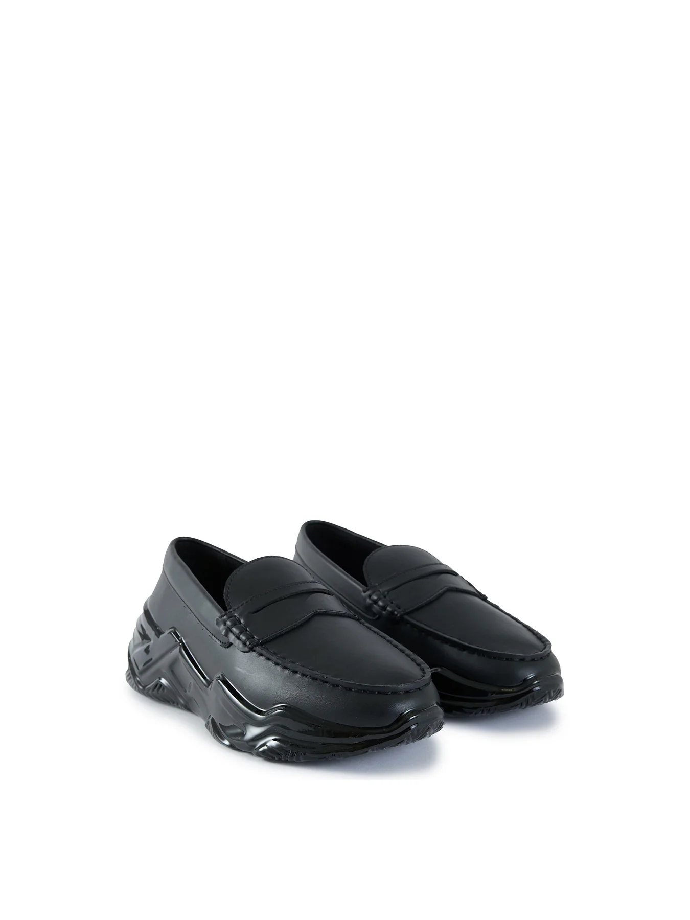 Mens MALLET Archie Leather Shoes Black - Image 2