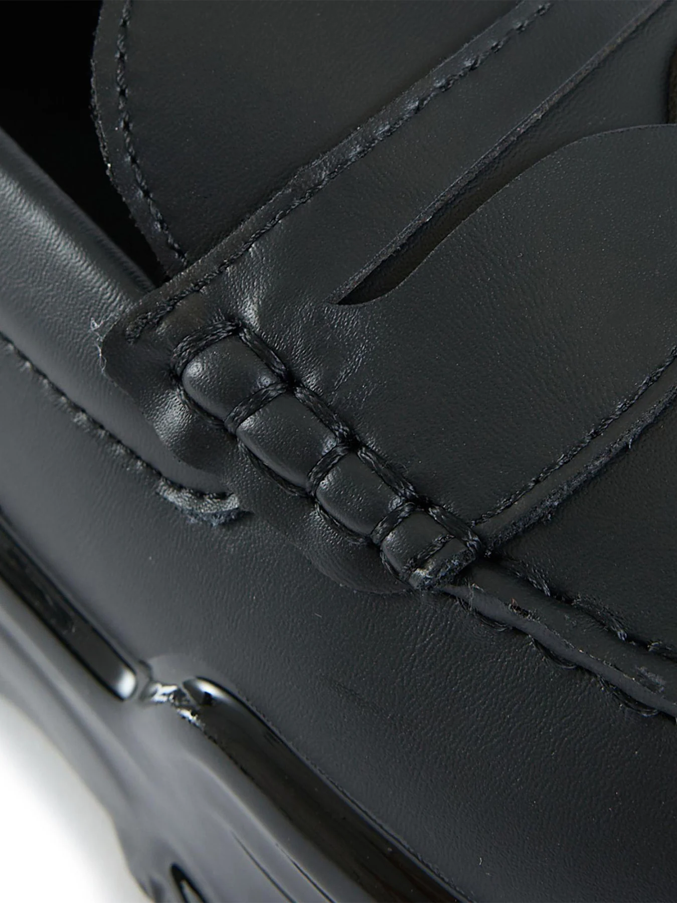Mens MALLET Archie Leather Shoes Black - Image 4