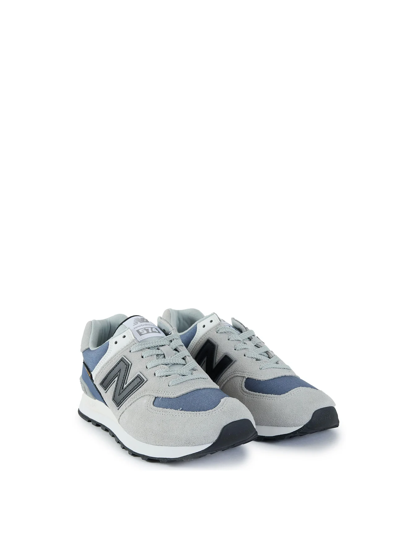 Mens NEW BALANCE 574 Suede Trainers Grey - Image 2