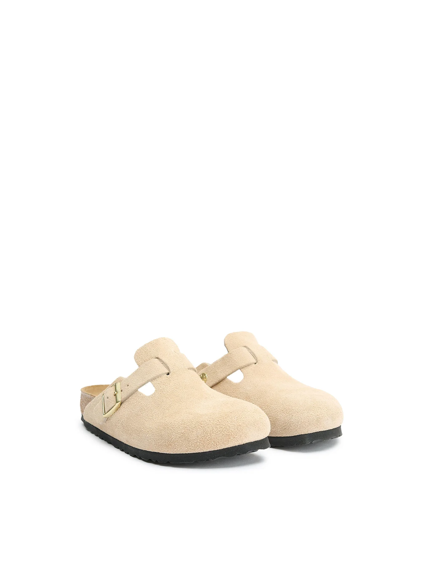 Womens BIRKENSTOCK Boston Suede Slippers Sandcastle - Image 2