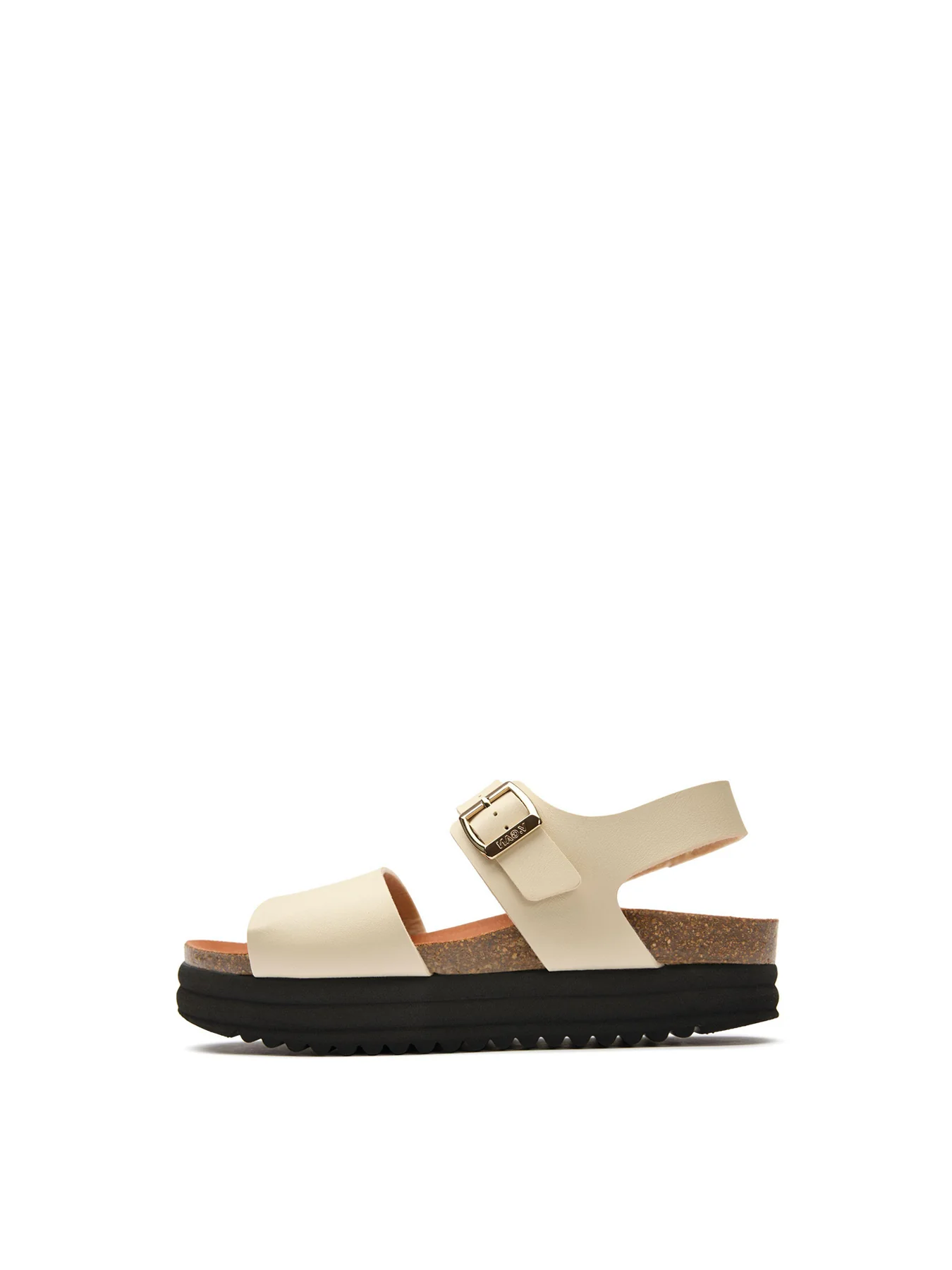 Womens V.GAN Vegan Clove Footbed Synthetic Sandals Cream - Image 2