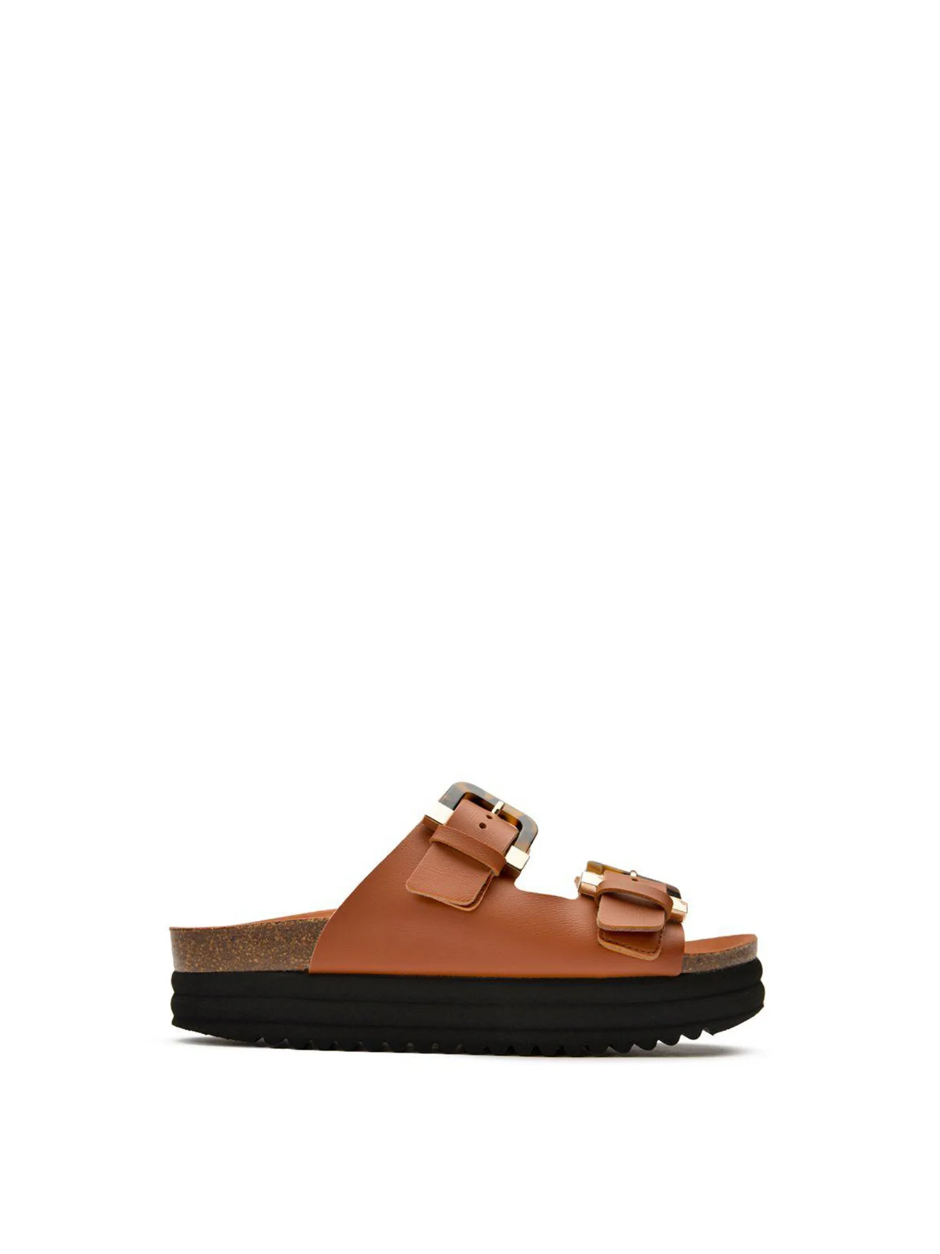 Plum Footbed Sandals Brown