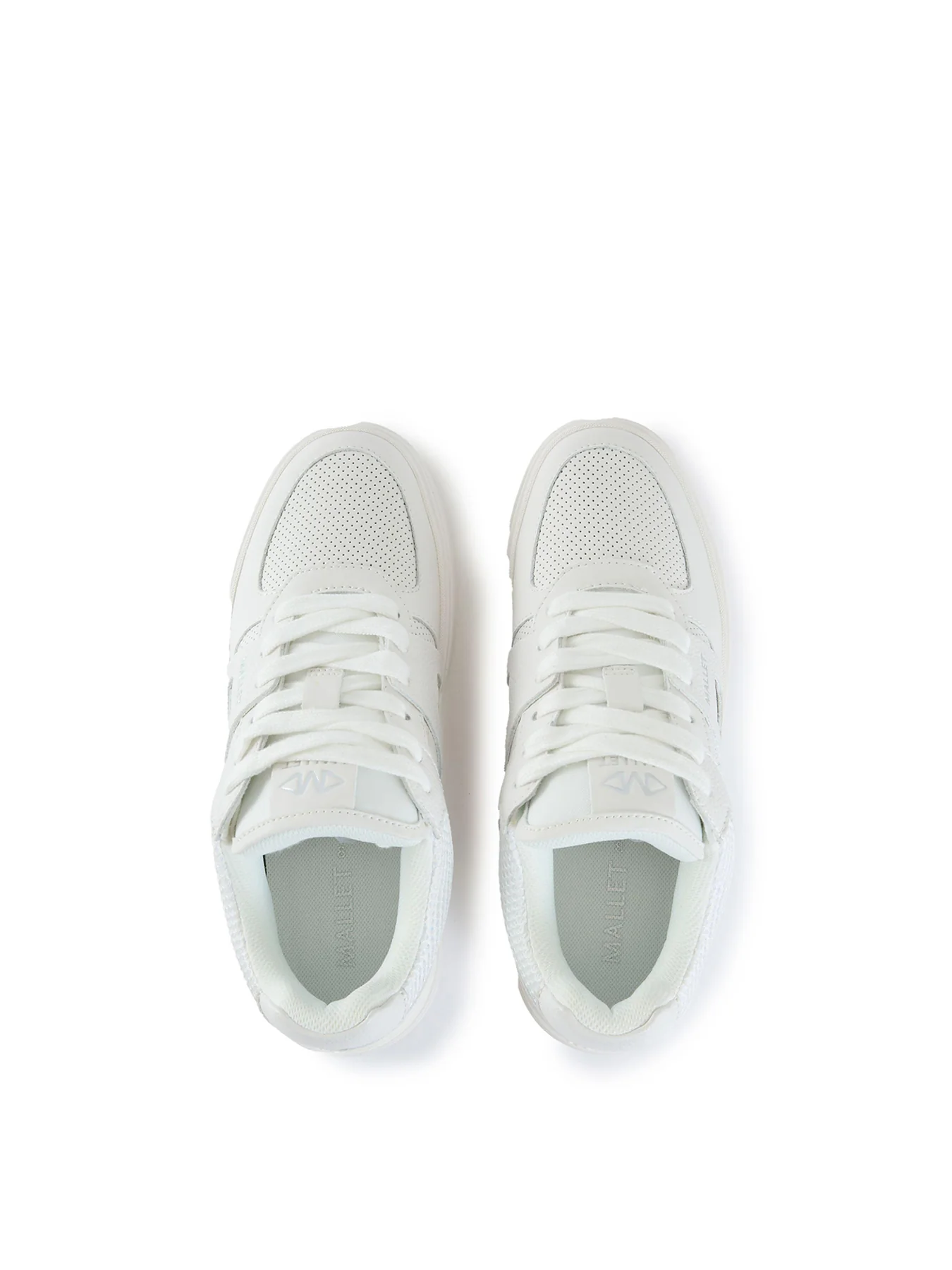 Mens MALLET Fenchurch Leather Trainers White - Image 3