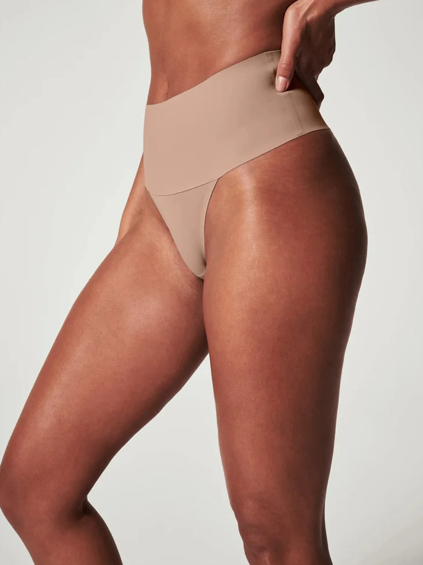 Spanx Supersmooth Undie-Tectable Thong Cafe Au Lait - Image 4