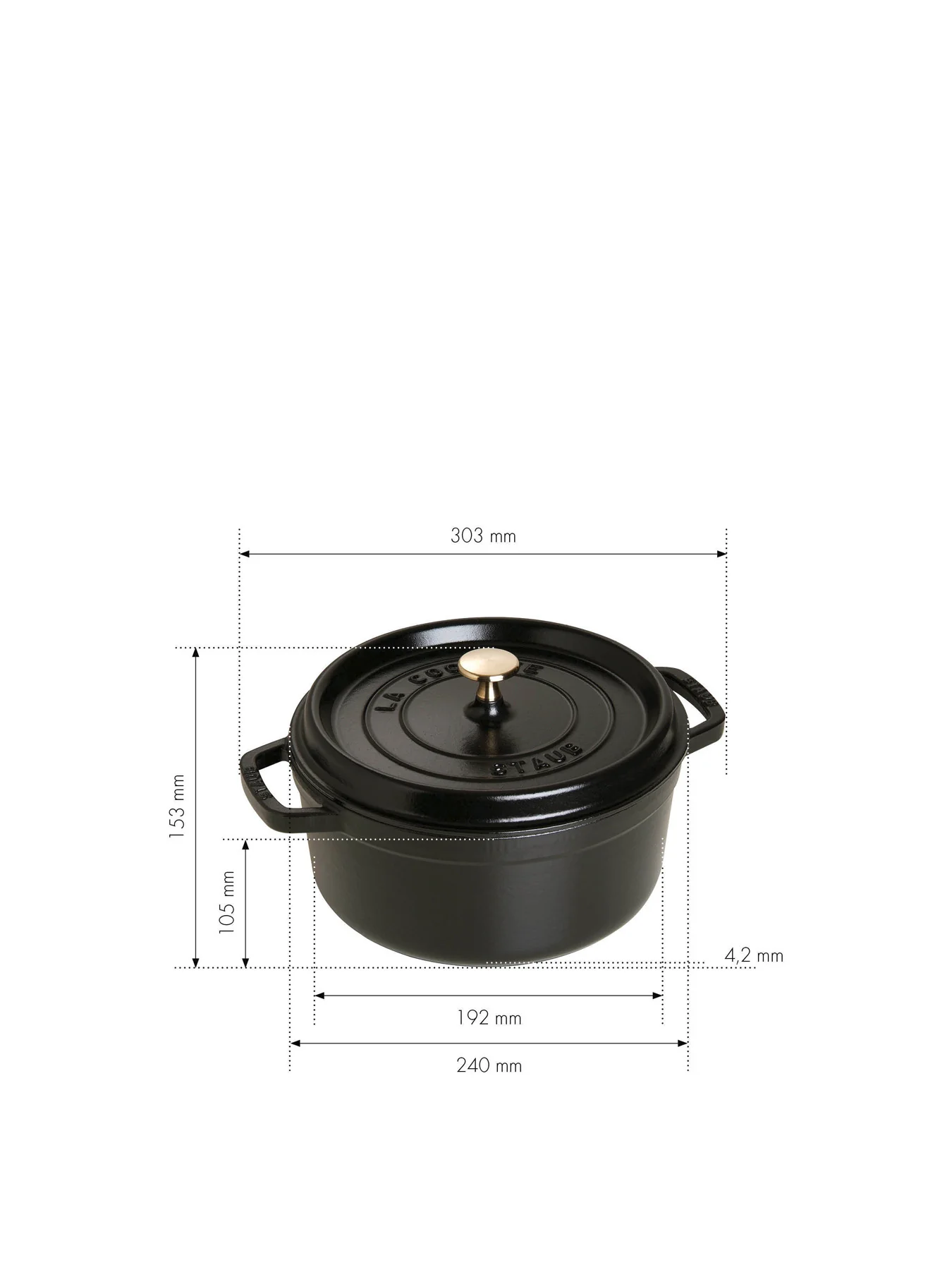 Round Cast Iron Cocotte 24cm - Image 3