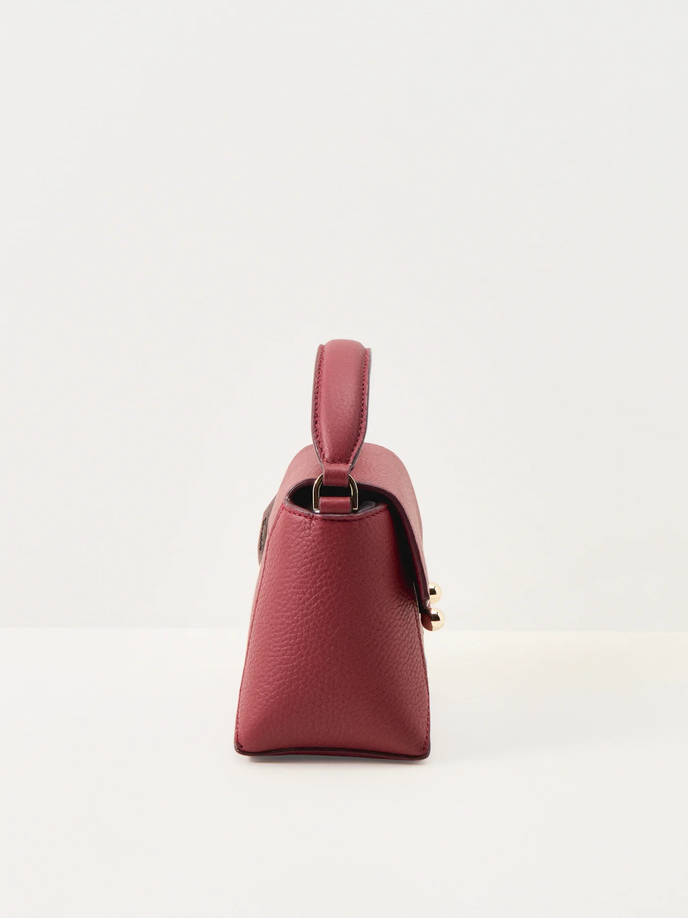 Mosaic Nano Grain Leather Crossbody Bag Oxblood - Image 4