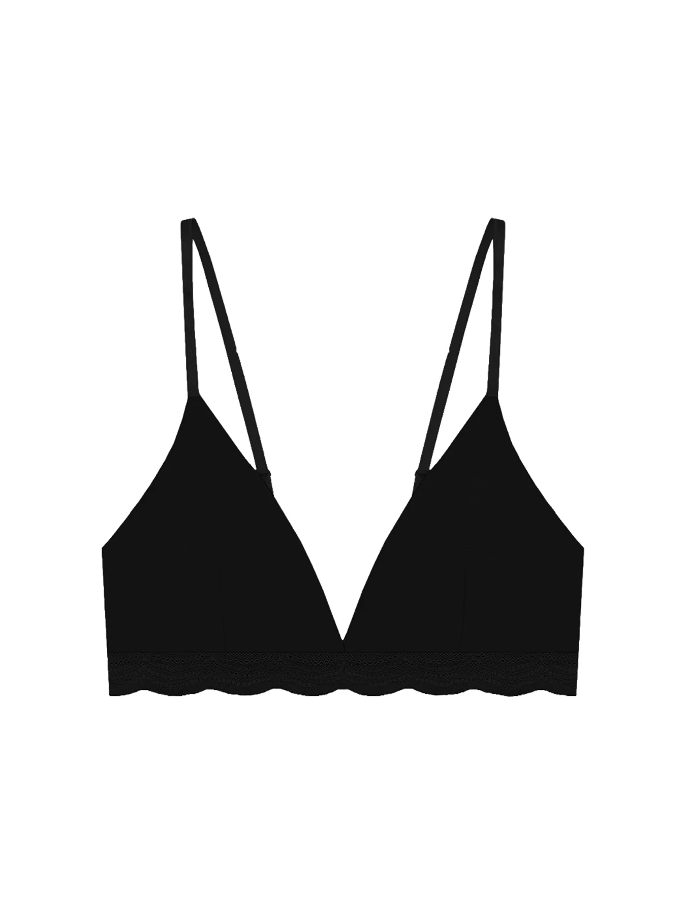 Lace Triangle Bra Black
