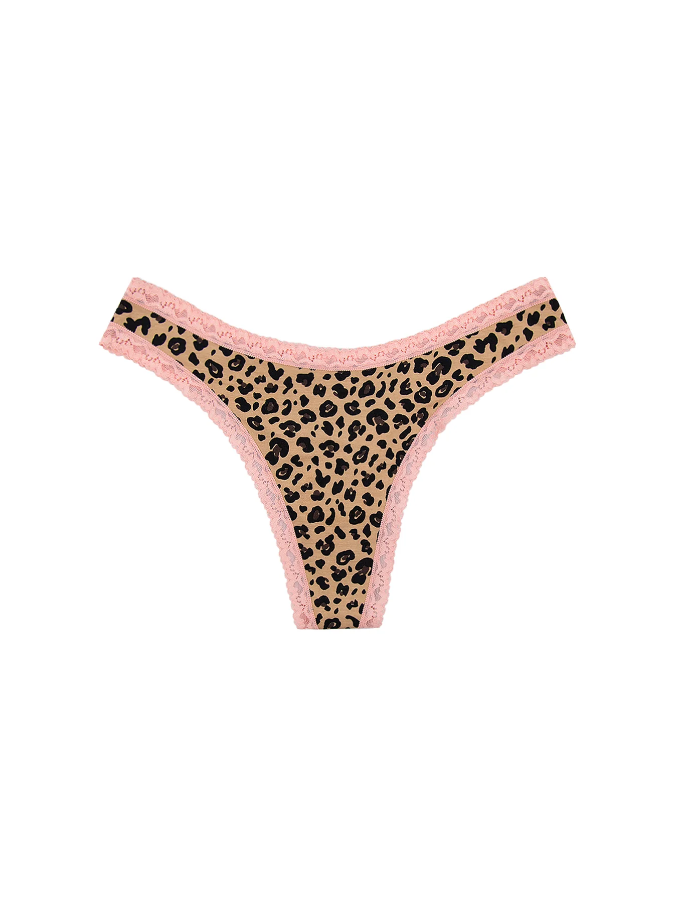 Thong Peach Latte Leopard