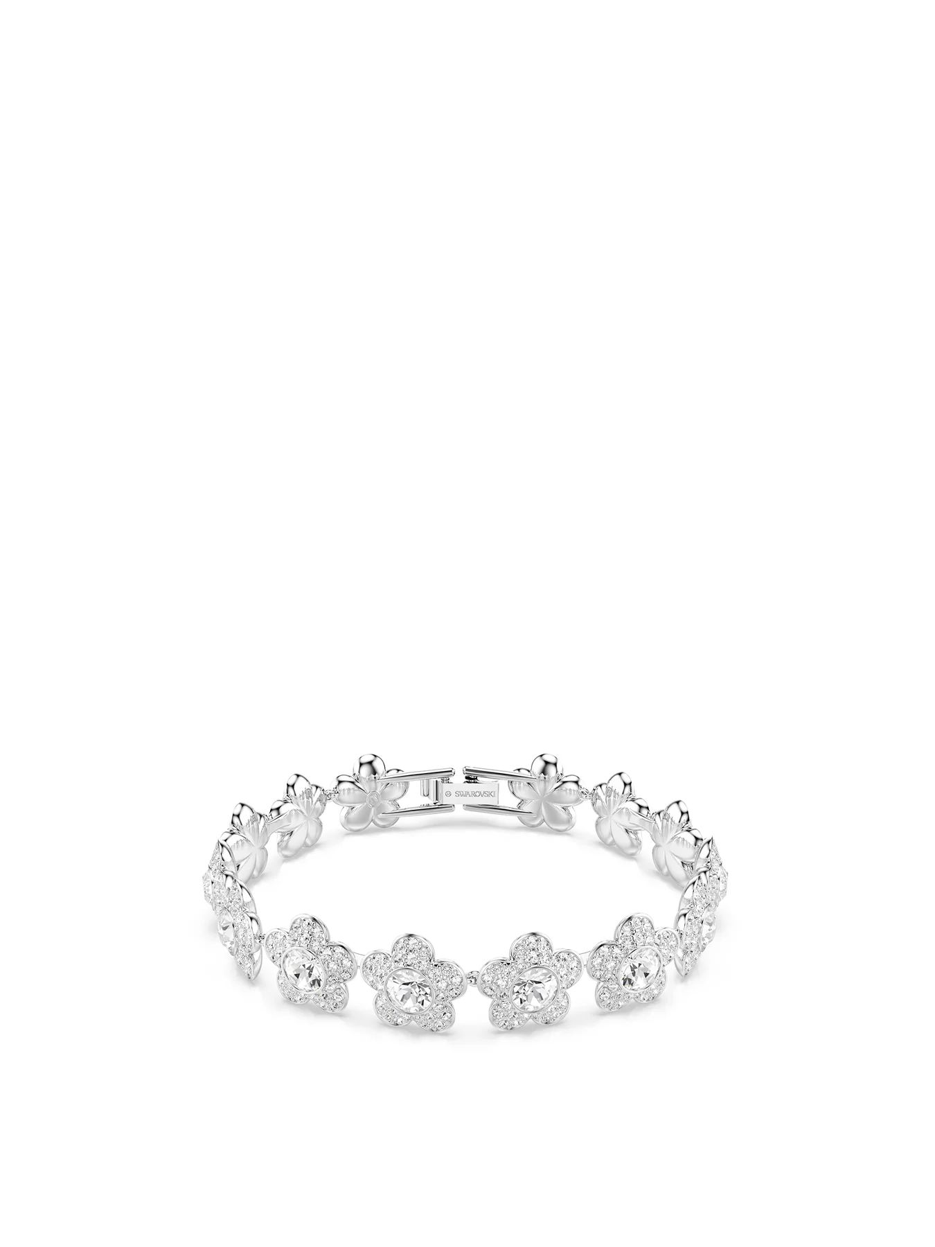 Crystal Motif Bracelet Silver