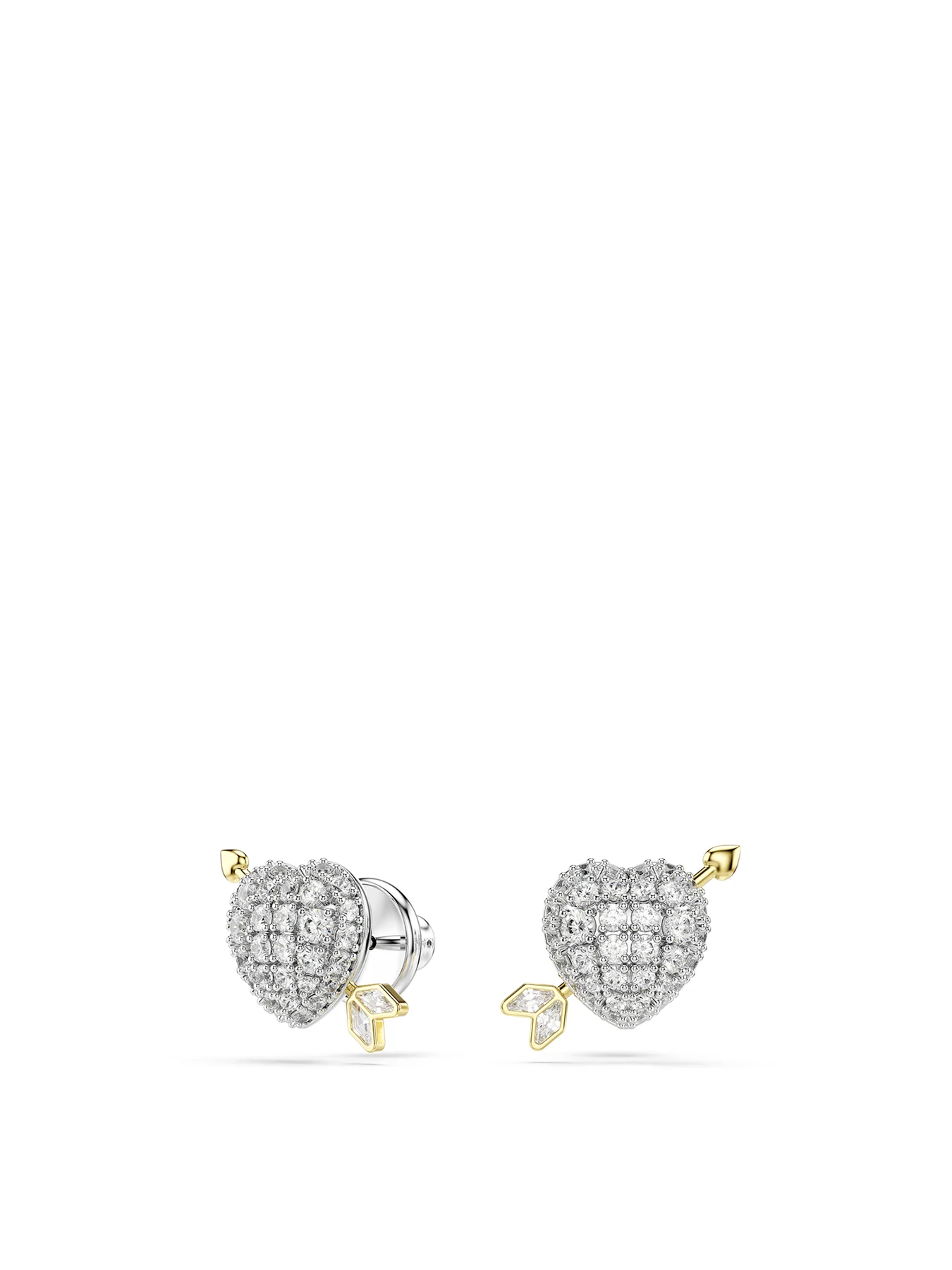 Crystal Heart Stud Earrings Silver - Image 3