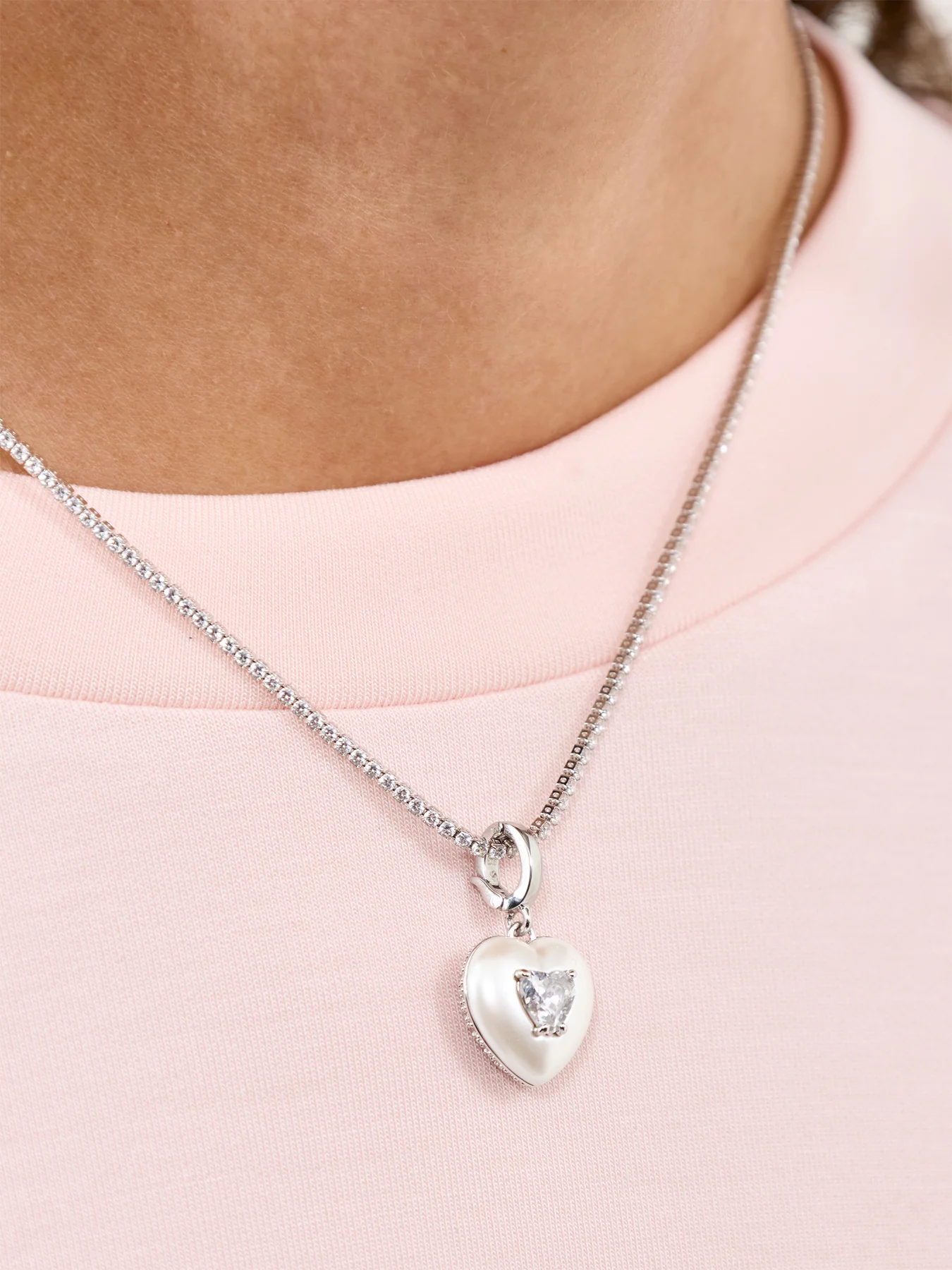 Swarovski x Ariana Grande Idyllia Heart Charm White Rhodium Plated - Image 2