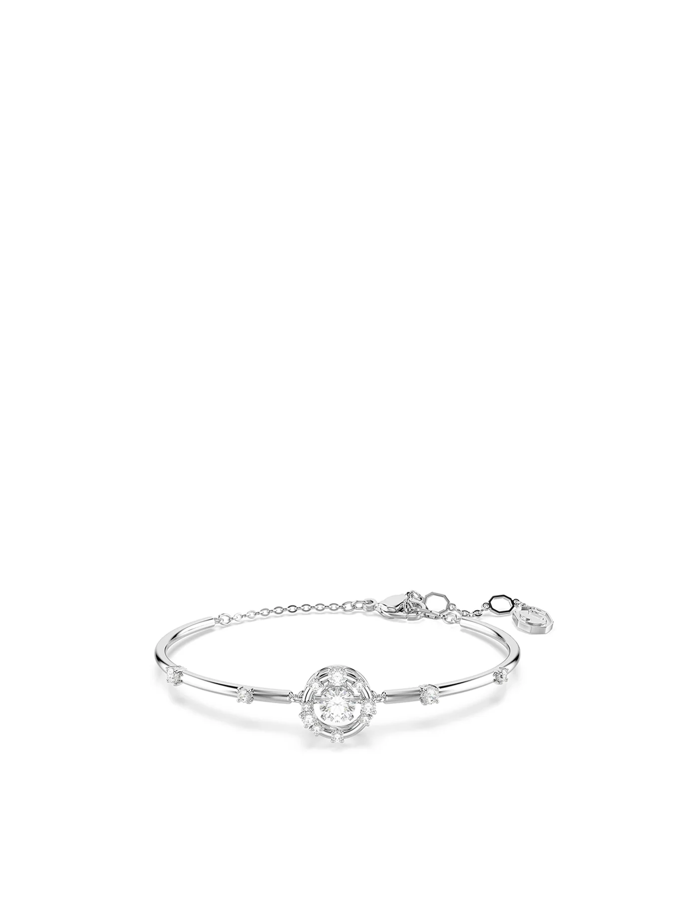 Crystal Soft Bangle Silver