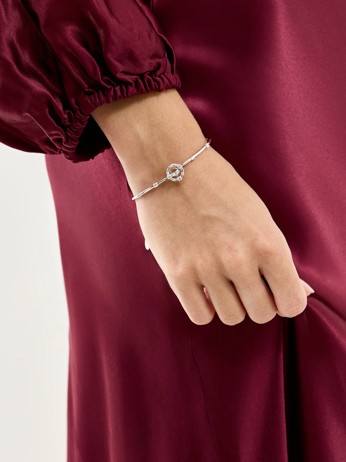 Crystal Soft Bangle Silver - Image 2