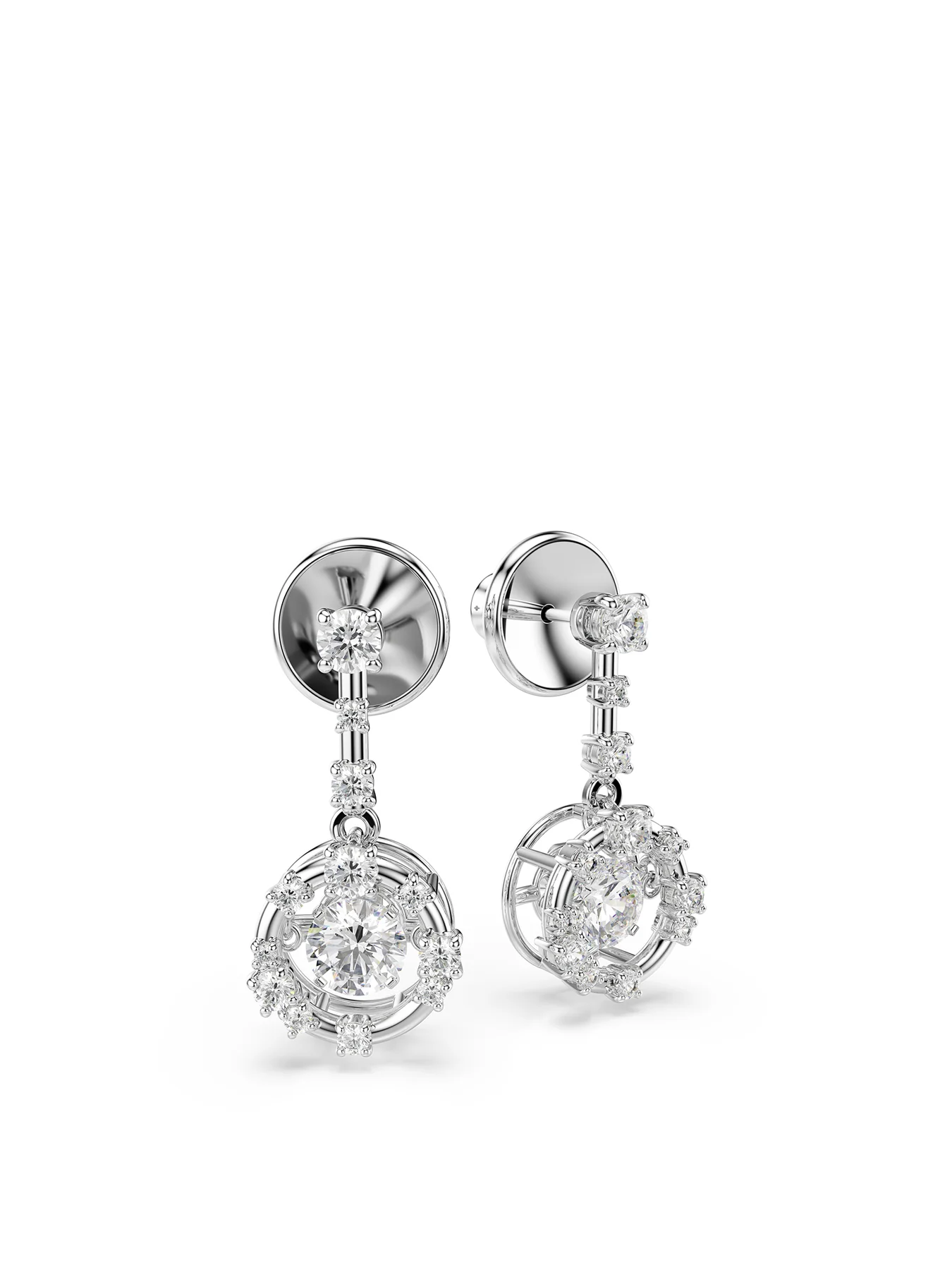 Hyperbola Pendant Silver Earrings - Image 4