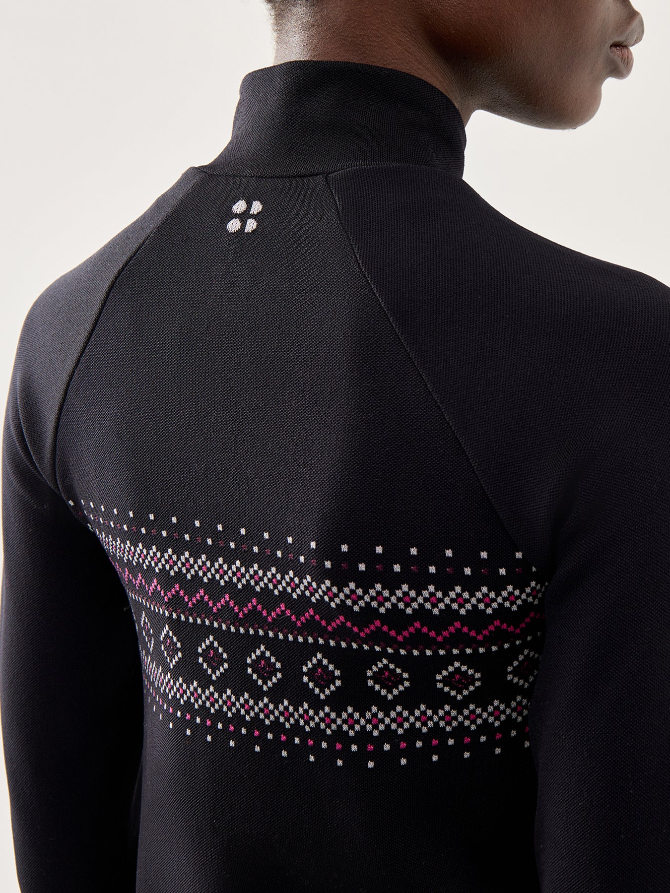 Fairisle Novelty Half Zip Base Layer Black - Image 3