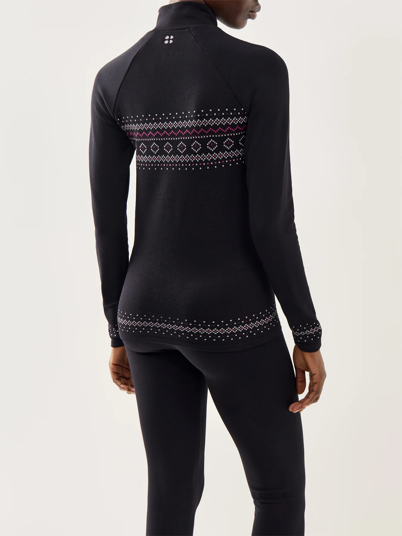 Fairisle Novelty Half Zip Base Layer Black - Image 5