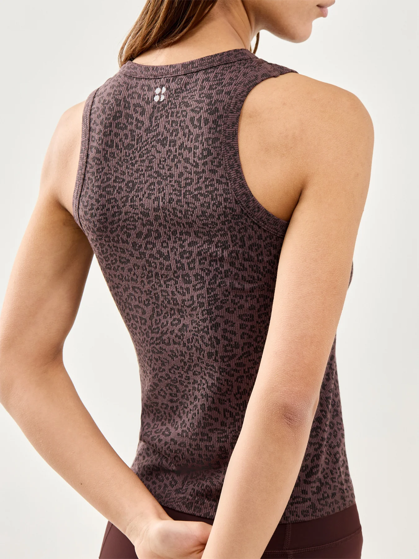 Mindful Flex Rib Tank Top Brown - Image 3