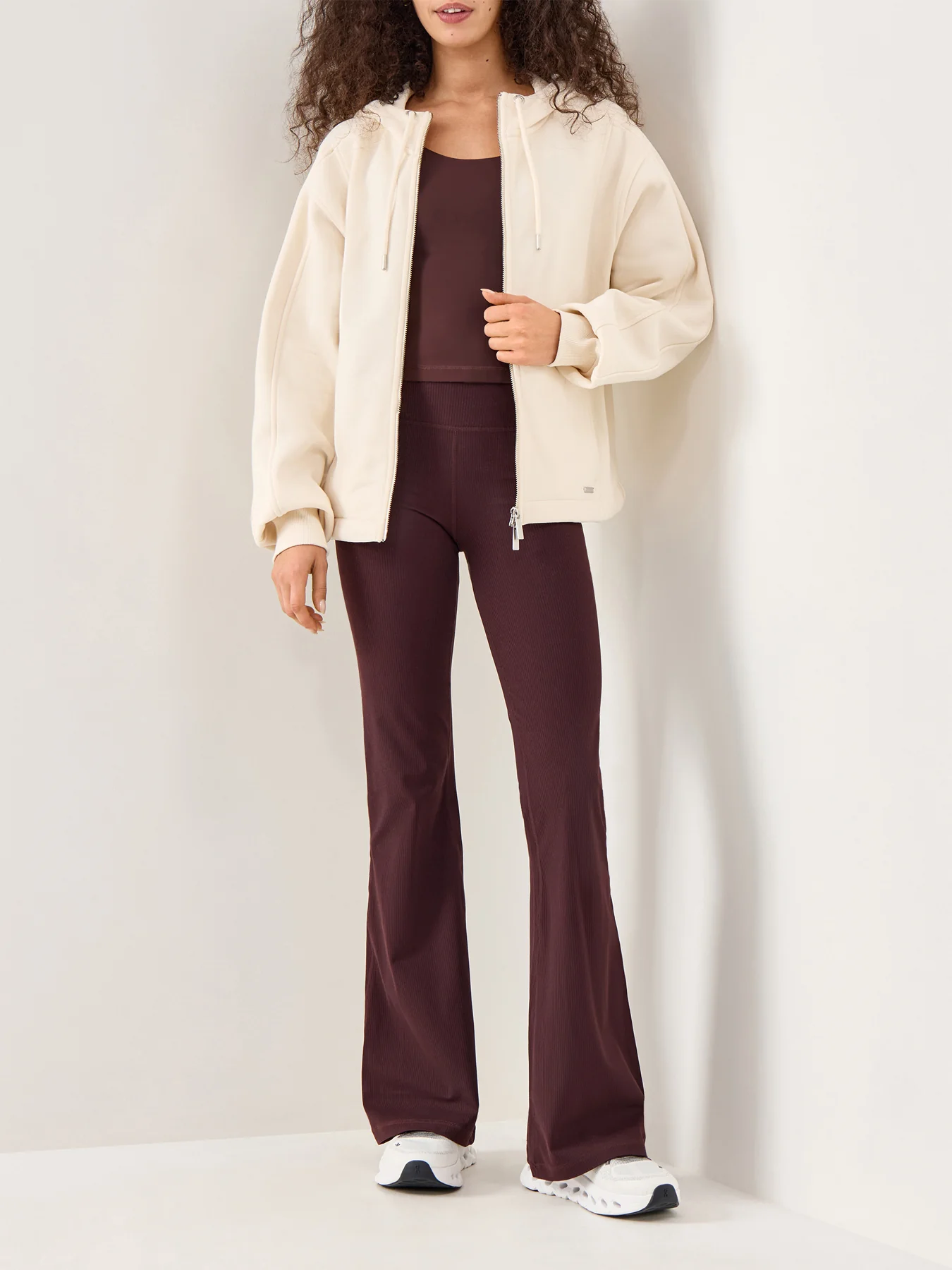 Premium Brushed Zip Through Cream - Image 2