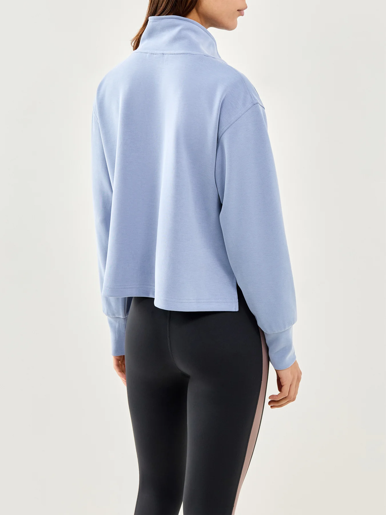 Sand Wash Half Zip Sweatshirt Blue - Image 5