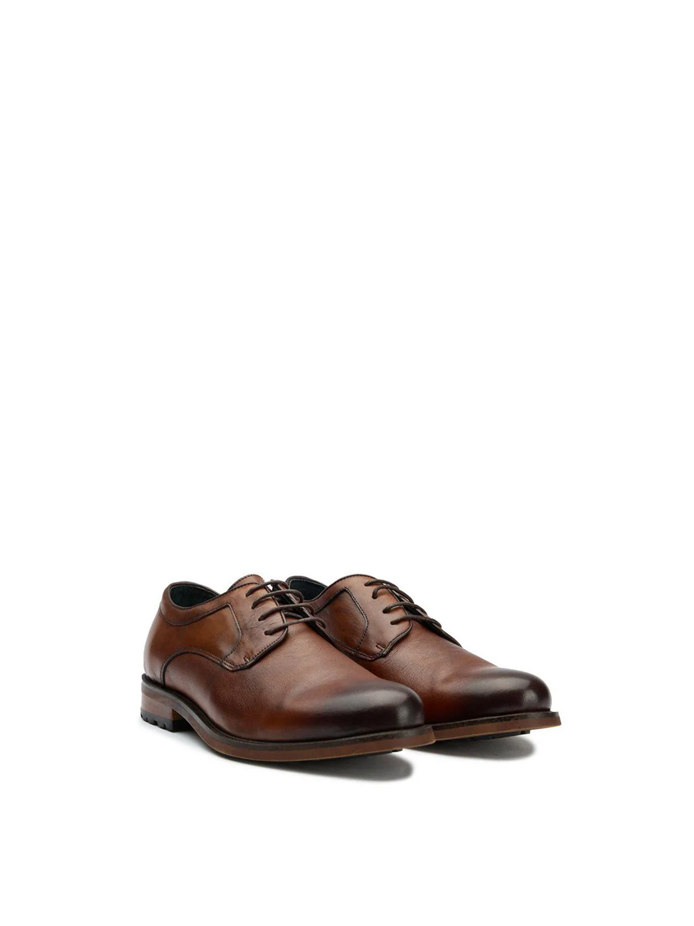 Level Leather Derby Shoes Tan - Image 3