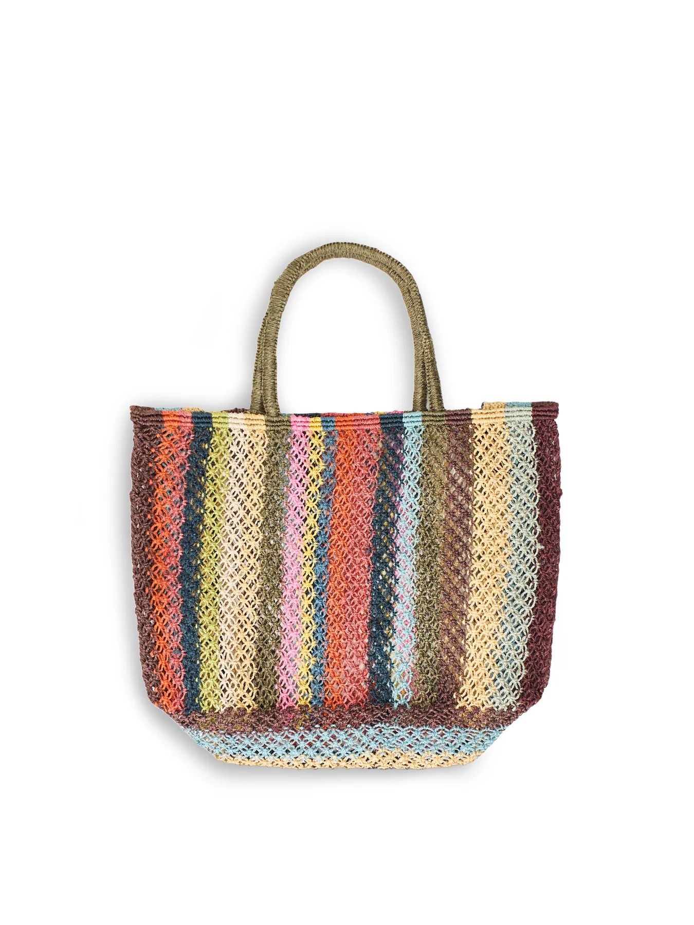 Barry Striped Raffia Tote Bag Multi