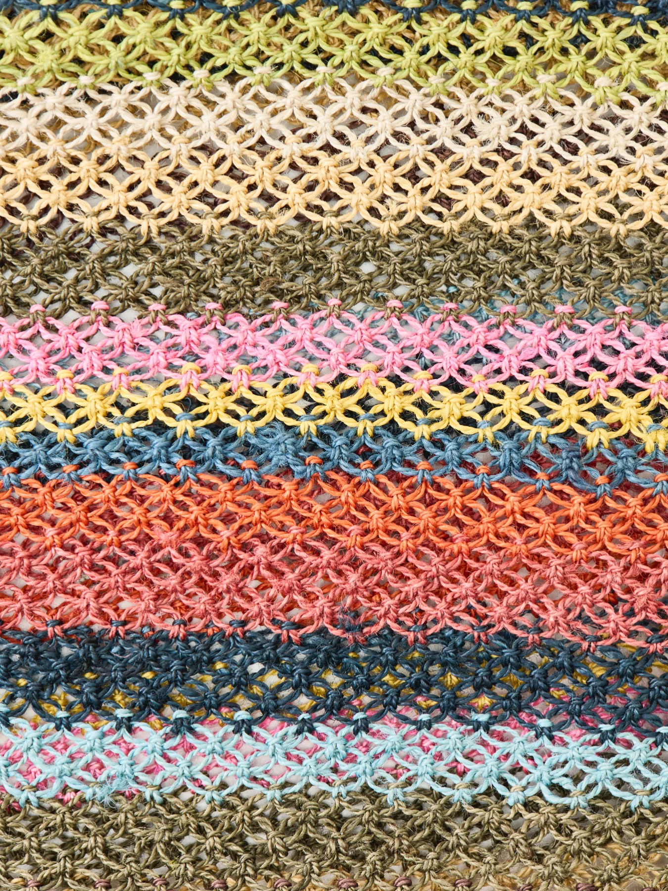 Barry Striped Raffia Tote Bag Multi - Image 4