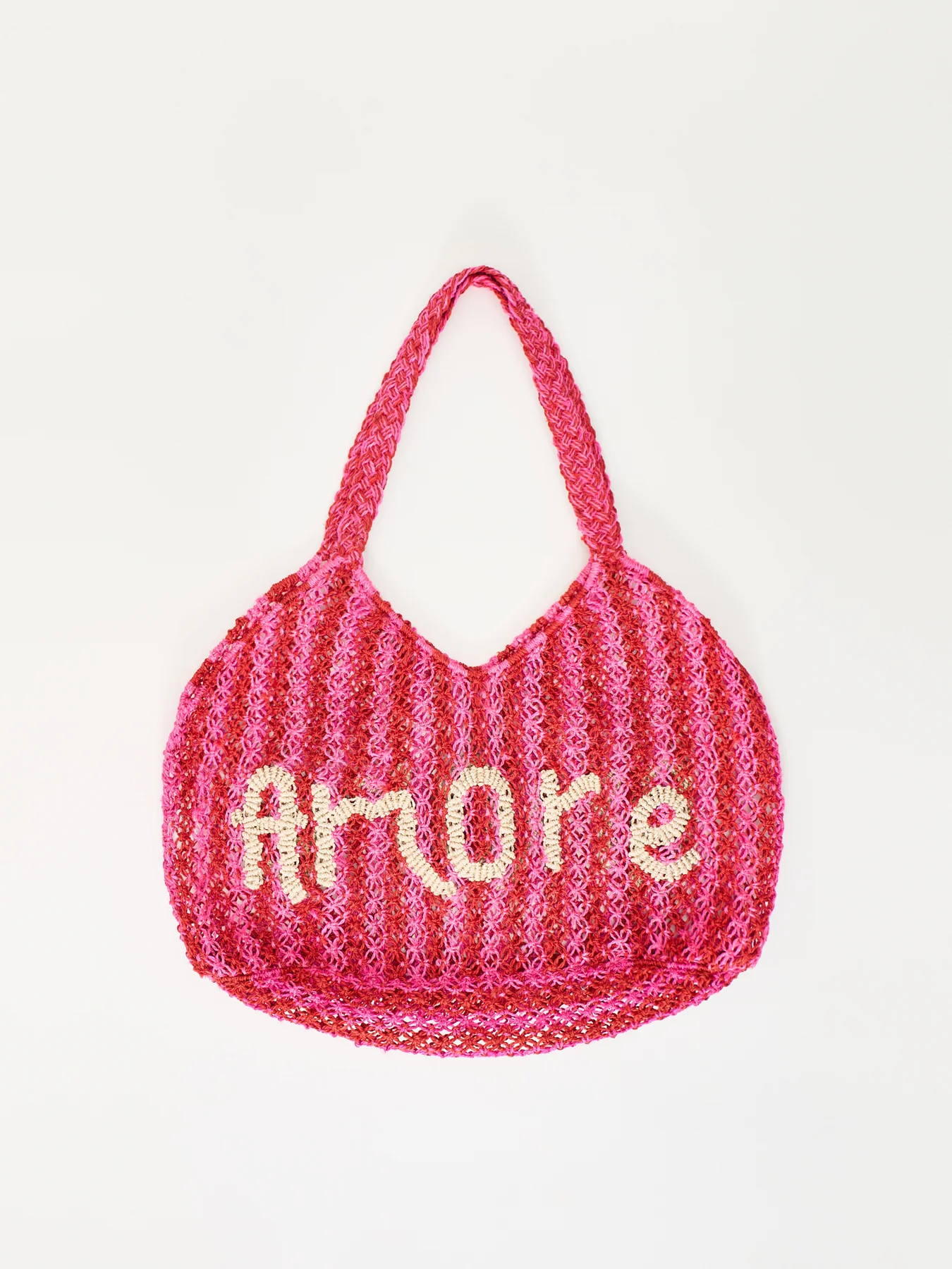 Dora Amore Raffia Tote Bag Pink - Image 3