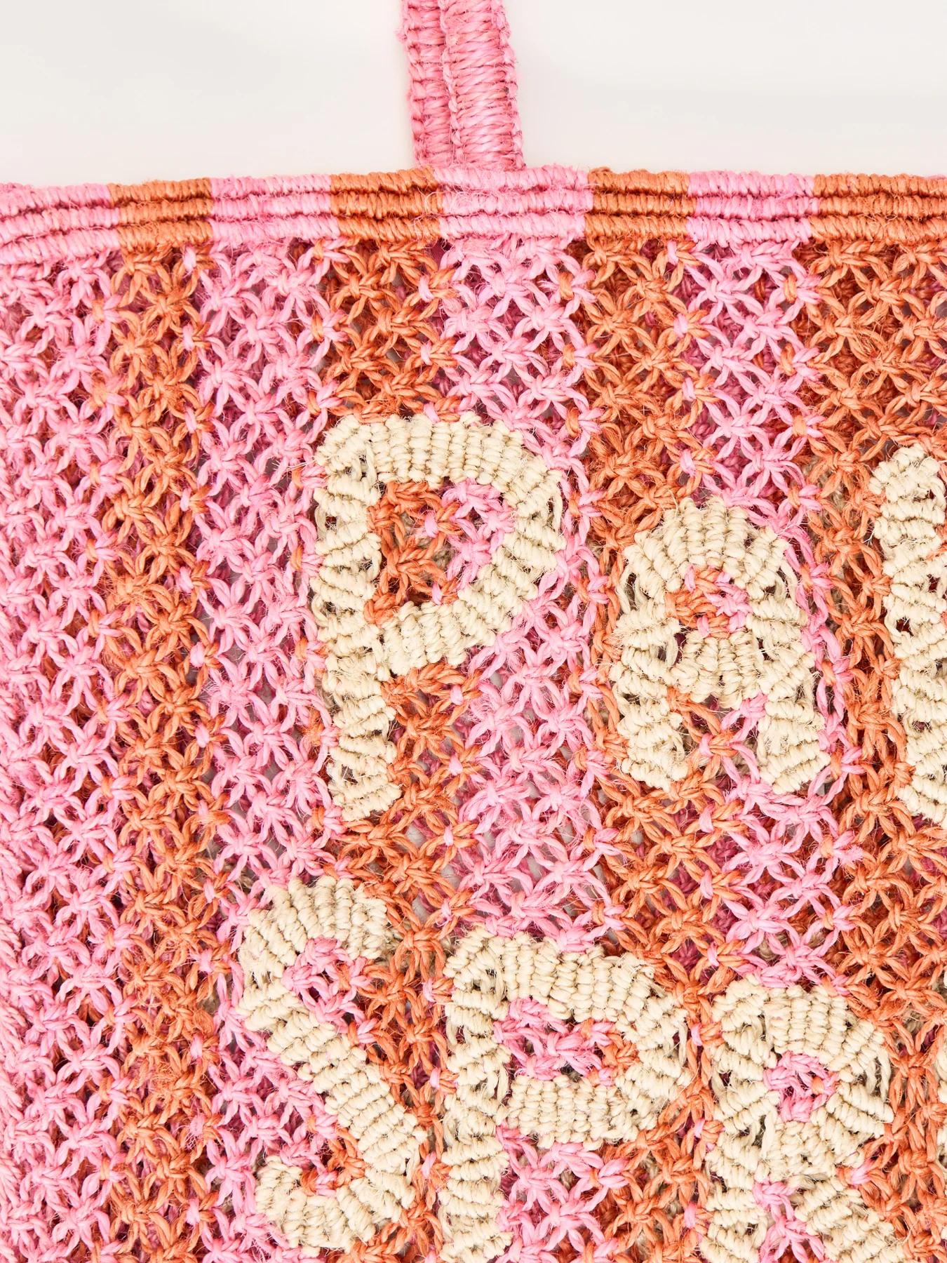 Small Palm Springs Raffia Tote Bag Pink - Image 3