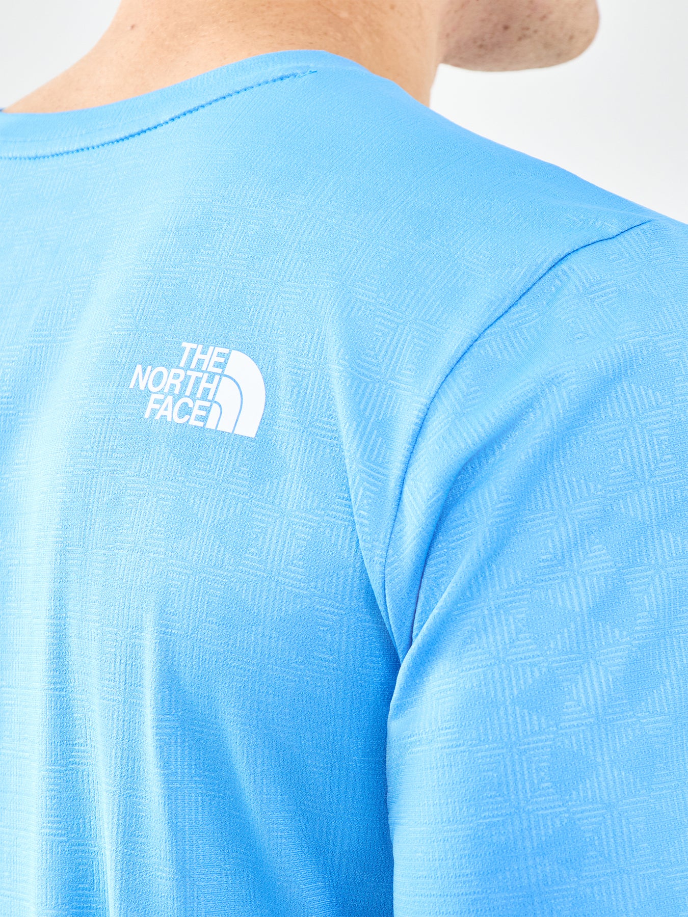 Pentadome Embossed Short Sleeve T-Shirt Blue - Image 3
